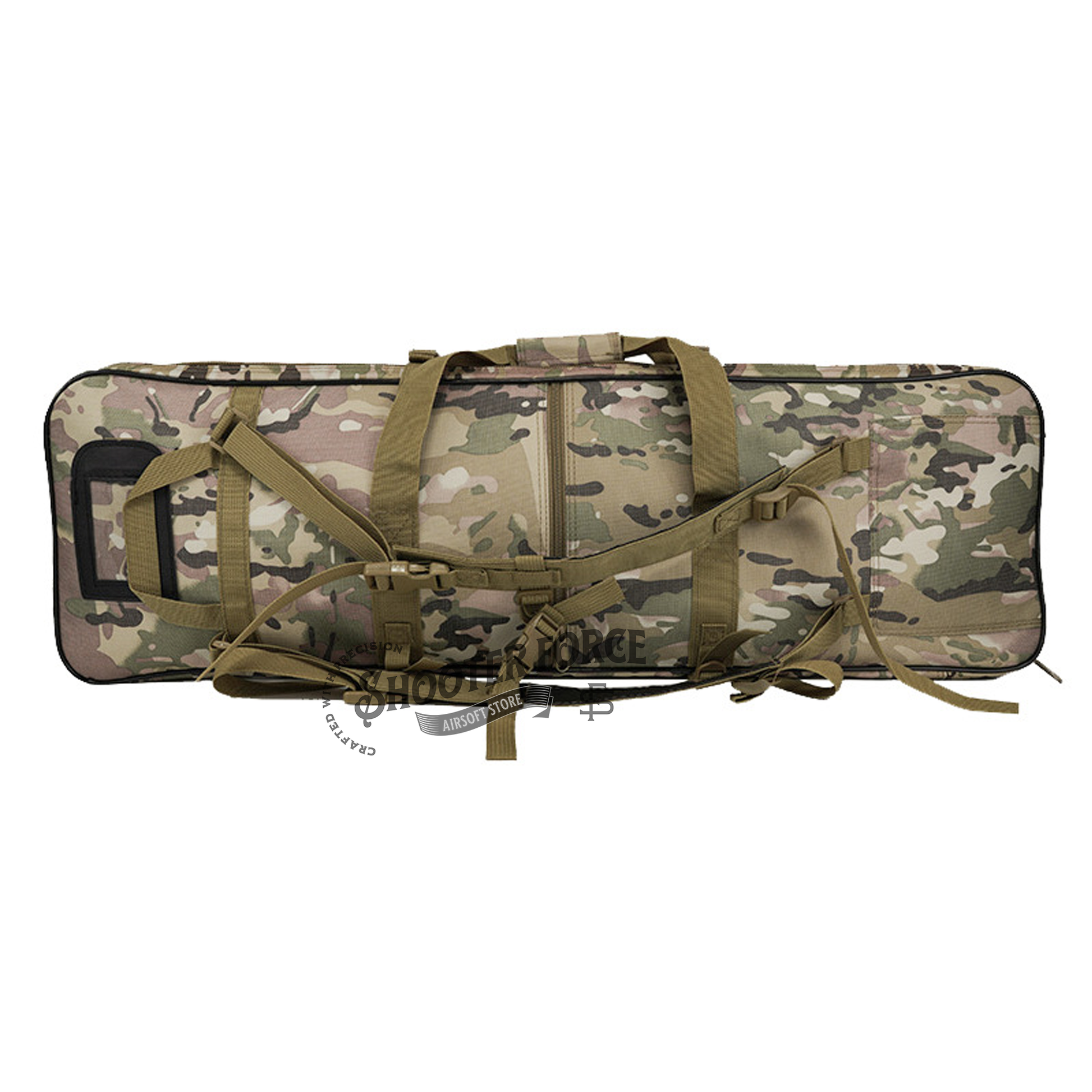 ShooterForce airsoft soft rifle case – padded, water-resistant tactical gun bag available in multiple sizes (33", 39", 47") with extra storage and adjustable carry options.