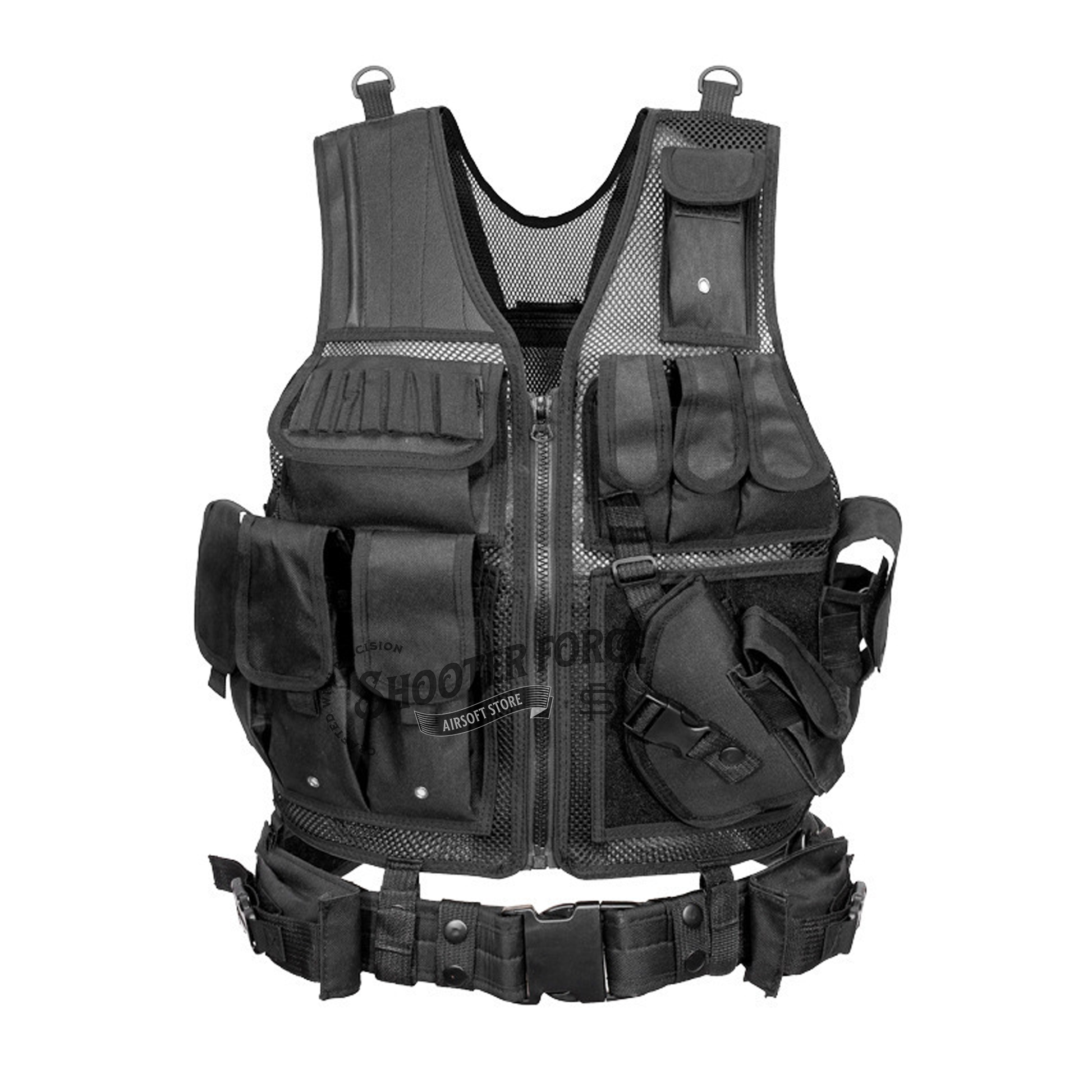 Black MOLLE-Compatible Tactical Vest for Airsoft