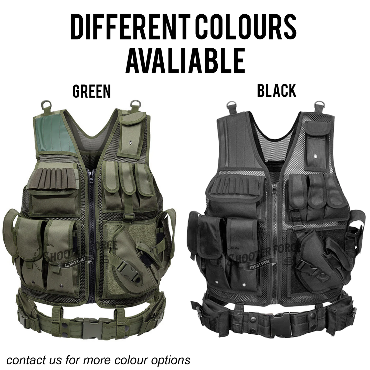 Black MOLLE-Compatible Tactical Vest for Airsoft