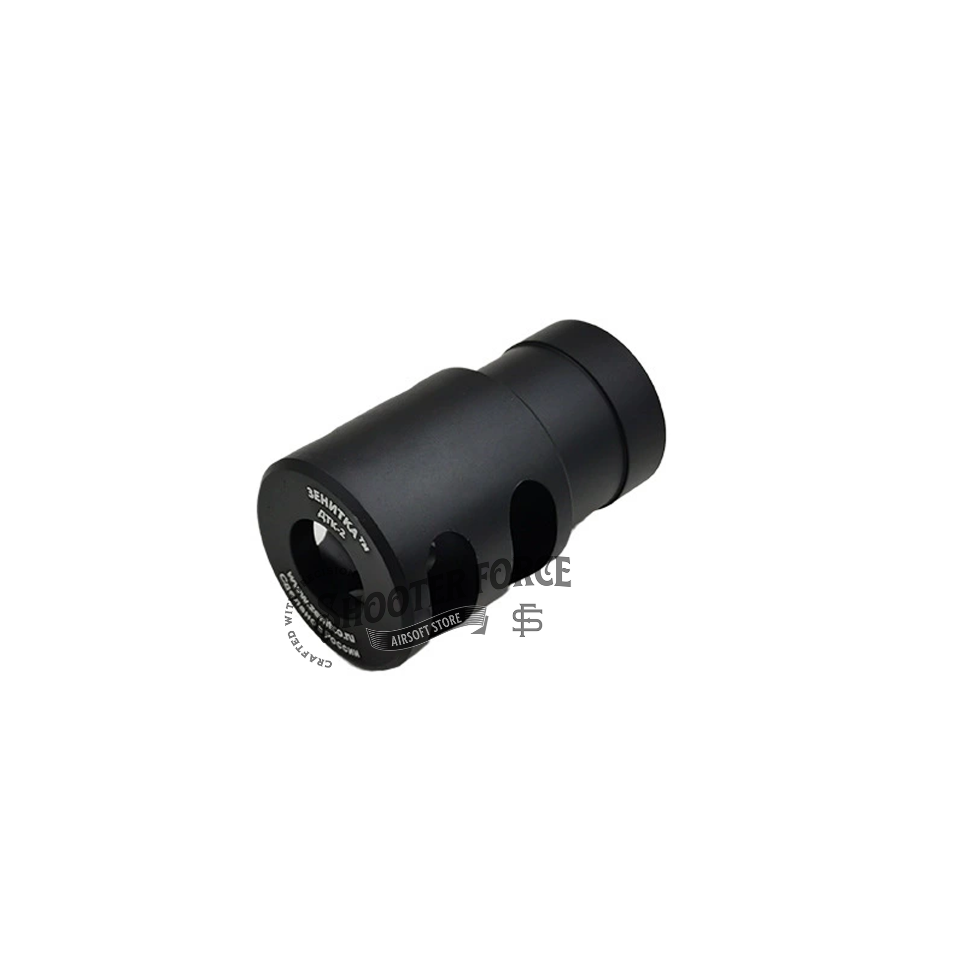 DTK-1 flash hider muzzle device – black, 14mm CCW threading, durable metal for airsoft rifles.