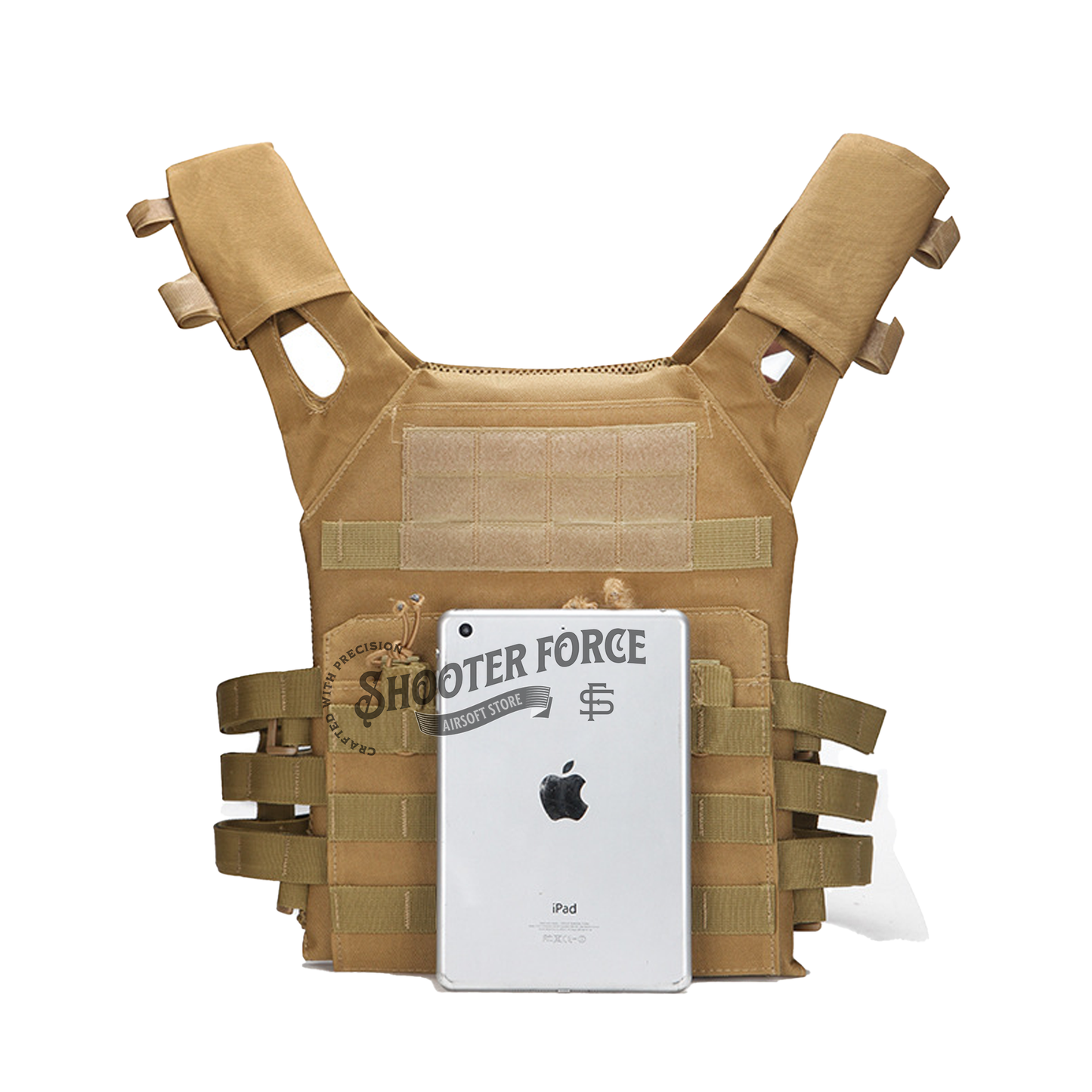 Lightweight Tactical Plate Carrier Vest - MOLLE Combat Body Armor - Black