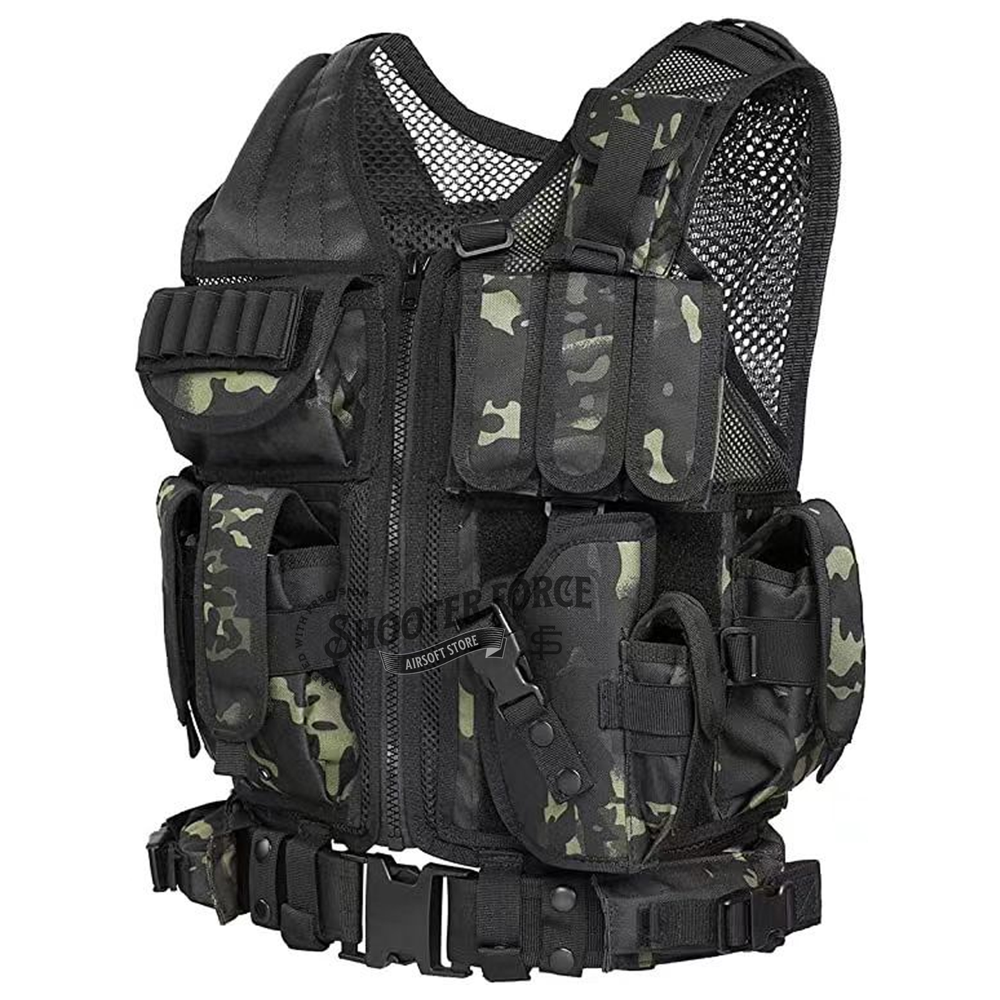 Tactical Vest – Airsoft Combat Protective Gear for Training - Black CP