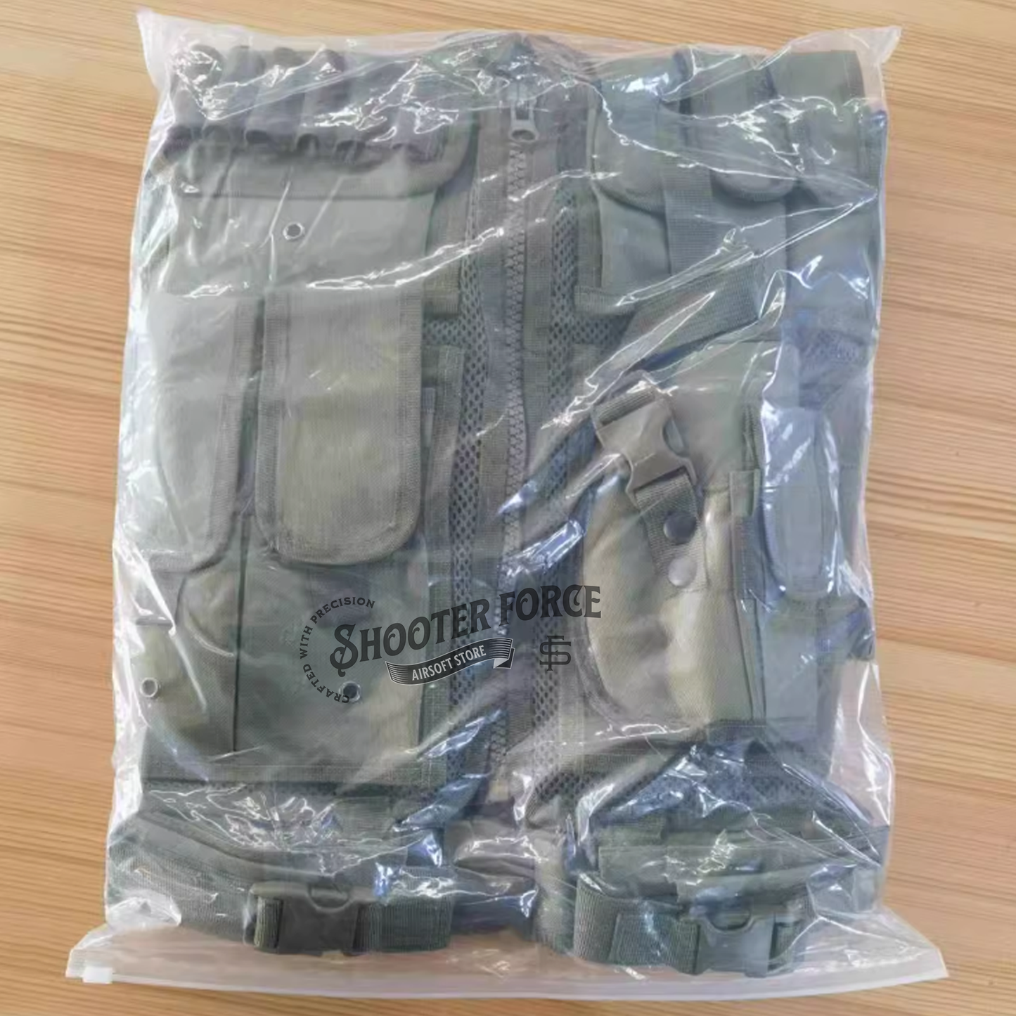 Green MOLLE-Compatible Tactical Vest for Airsoft