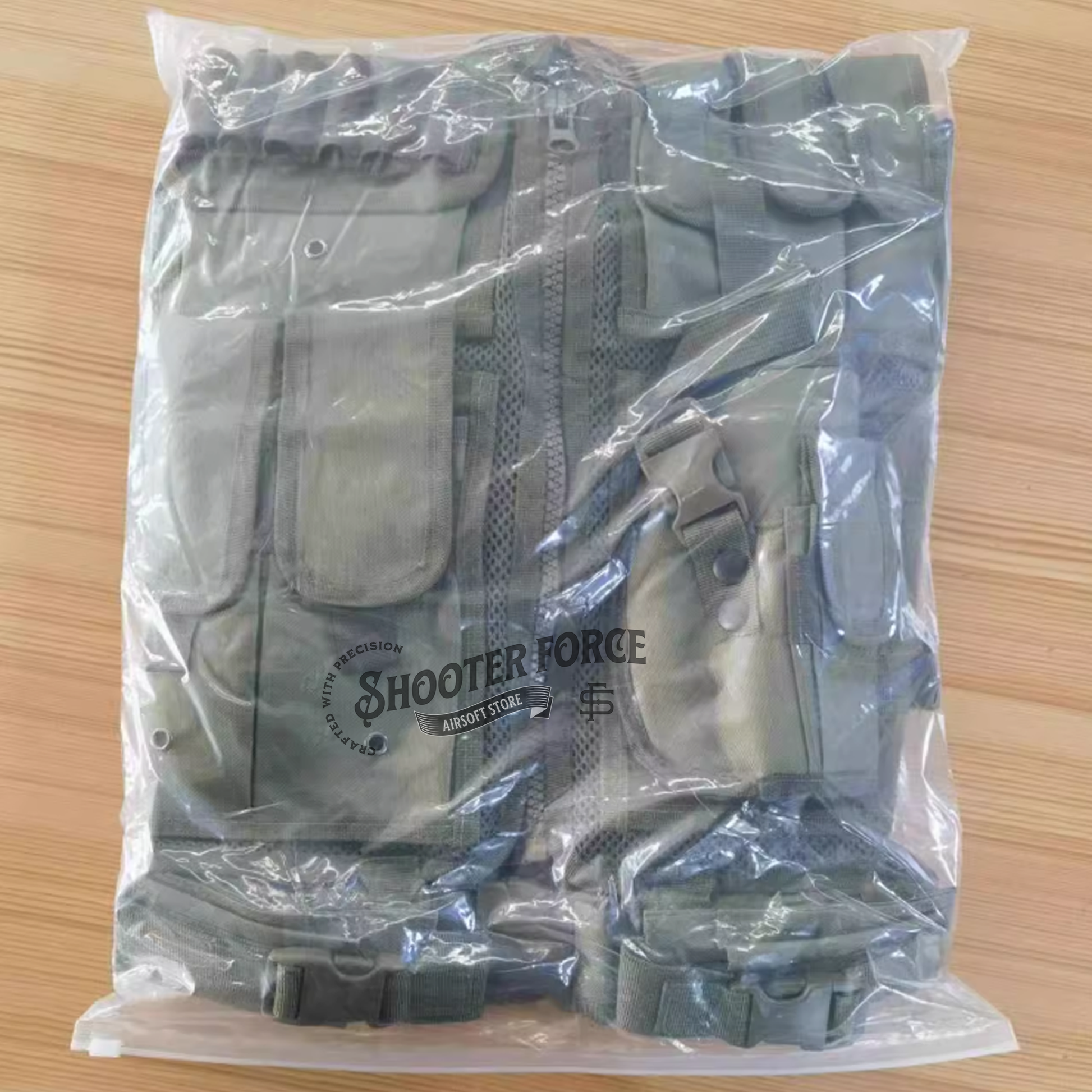 Green MOLLE-Compatible Tactical Vest for Airsoft