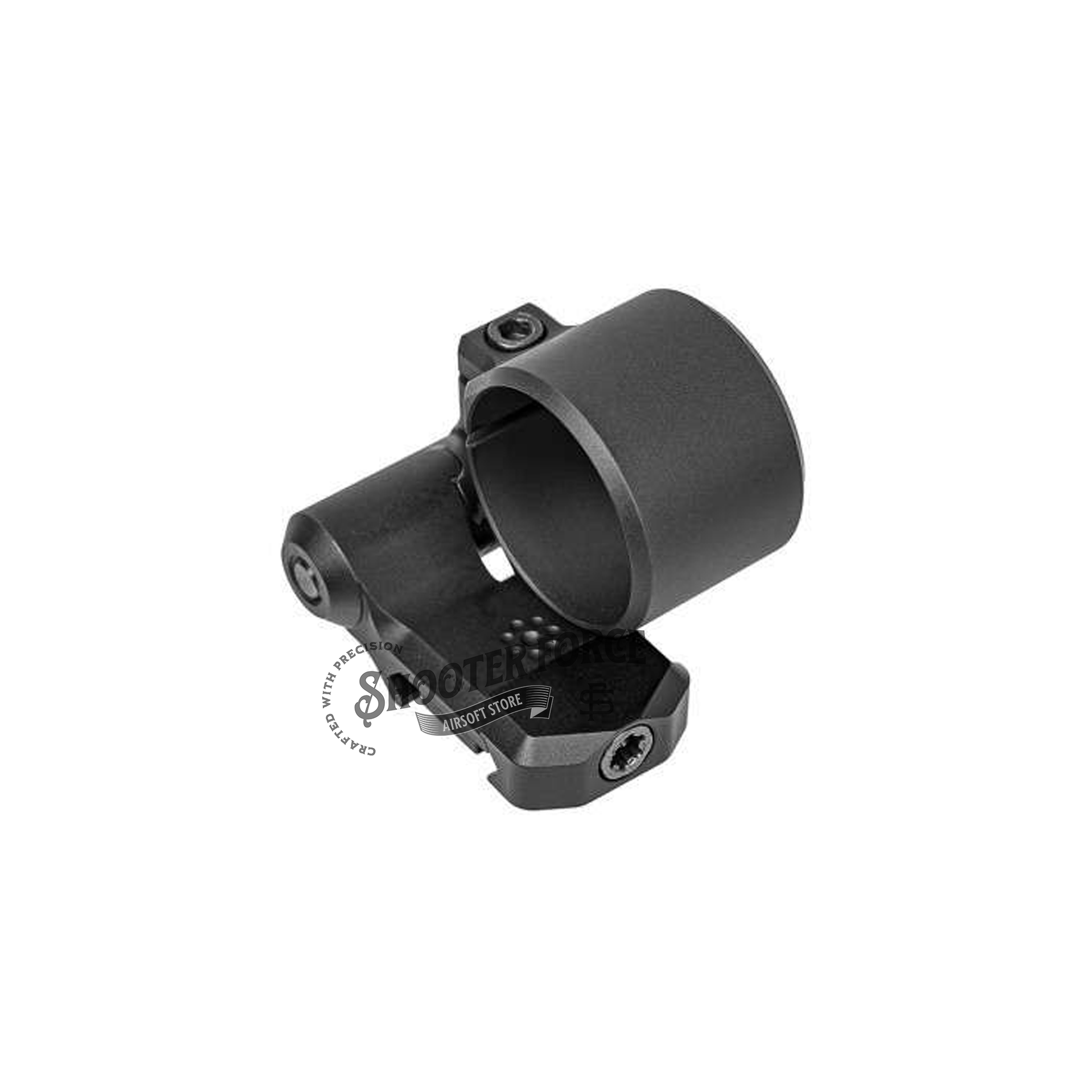 SOTAC Arisaka Low Micro Mount in black with a 0.9" optic centerline height, designed for T2 optics and 3X magnifiers, providing a secure, low-profile mounting option for airsoft gear.