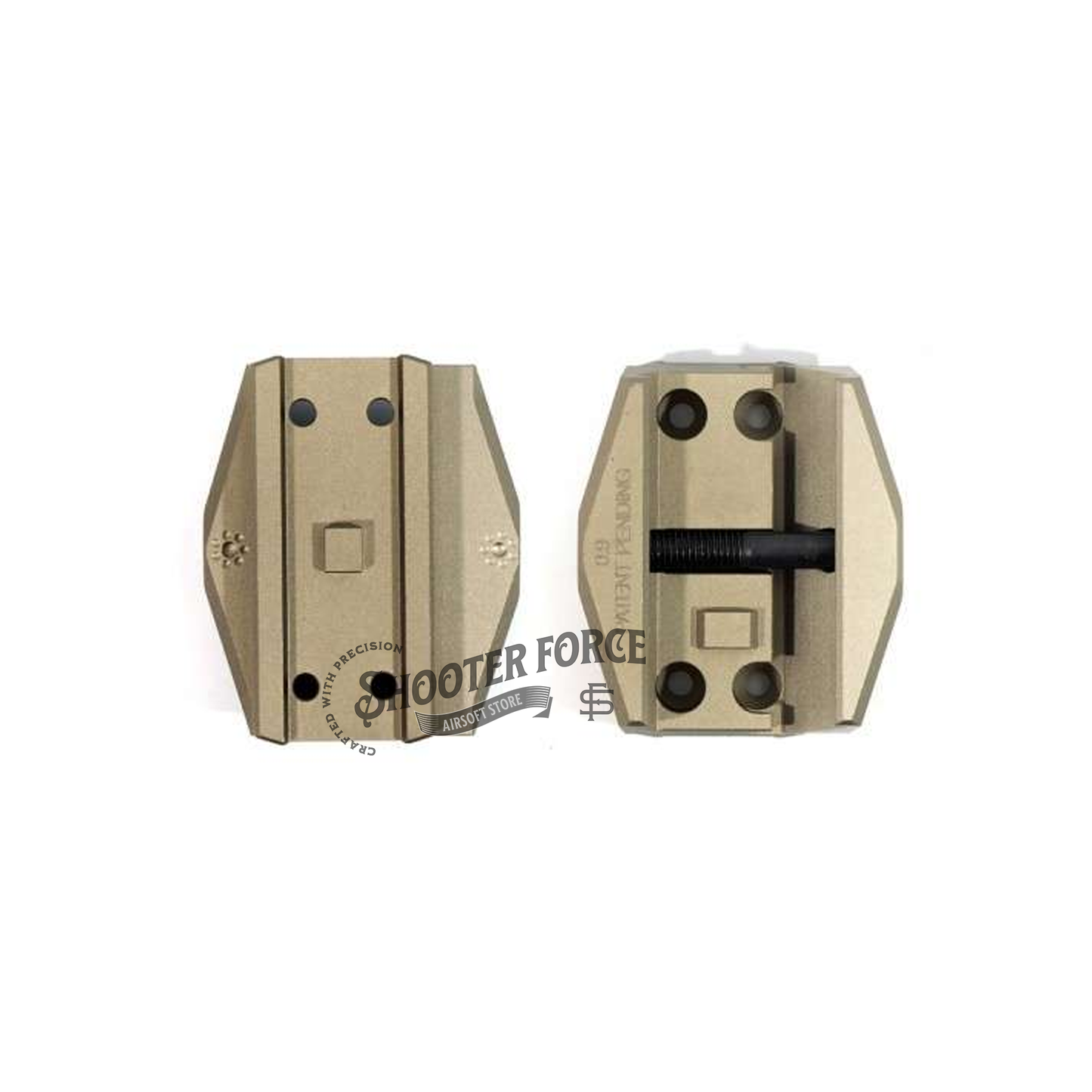 SOTAC Arisaka Low Micro Mounts Optic Centerline: 0.9" Height For T2 And 3X Magnifier Combo - FDE