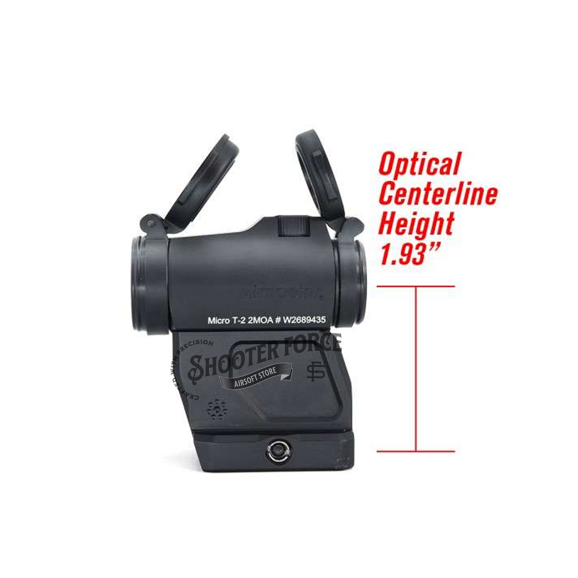 SOTAC Arisaka Style High Mount for Micro Red Dot Sight - 1.93" Optical Centerline Height  | Airsoft Mount for Micro Red Dot Sights