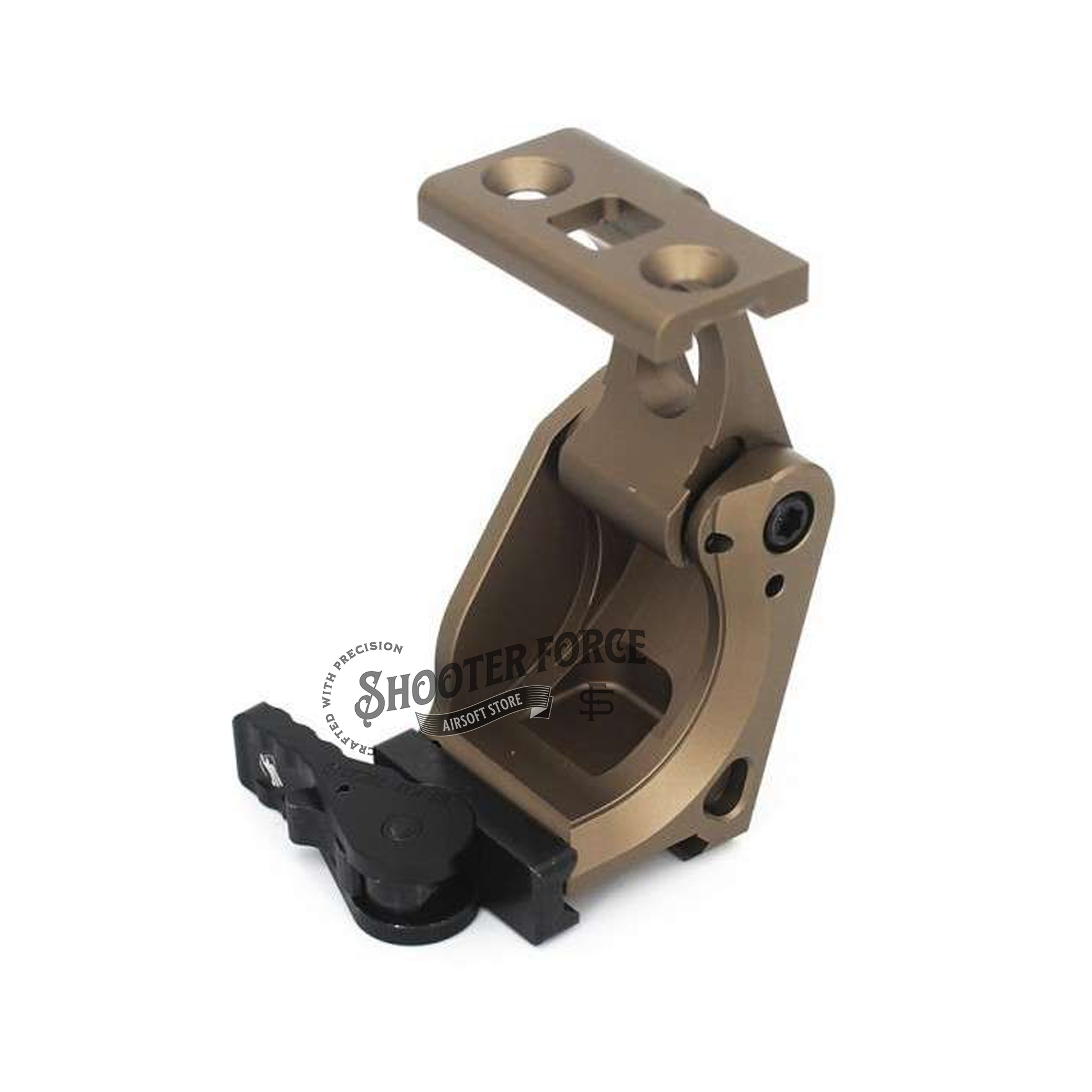 SOTAC FAST FTC G43/G45 Magnifier Scope Mount in FDE, providing quick attachment and flip-to-center functionality for enhanced versatility in airsoft optics.