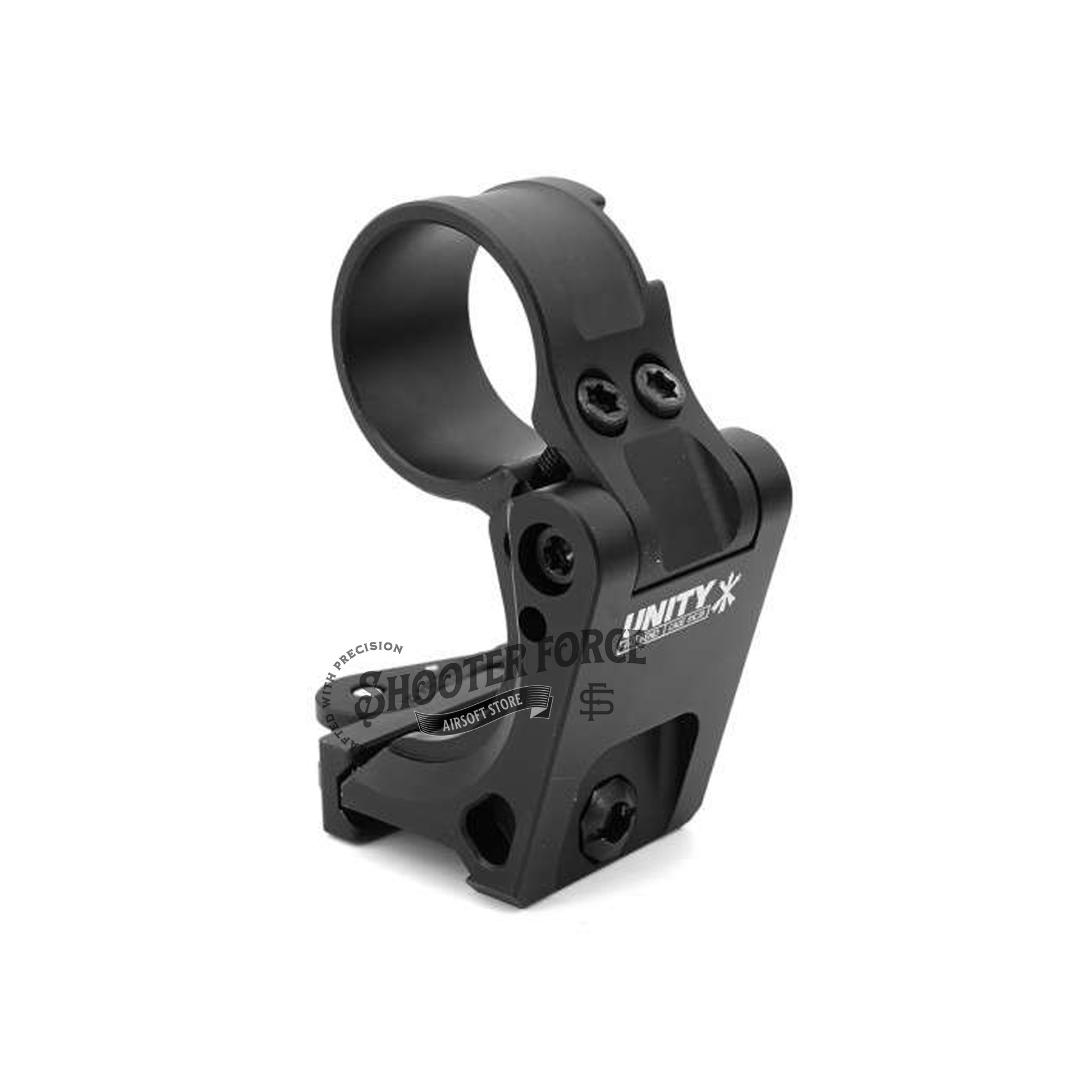 SOTAC FAST Flip-to-Center FTC 2.26" Magnifier Mount in black with quick-detach lever, designed for 3X-C, 3XMAG-1, and 30mm tube magnifiers, offering seamless transition and secure mounting.