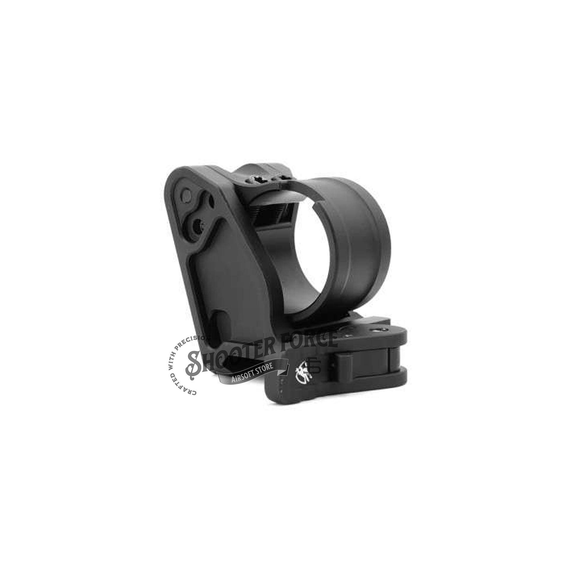 SOTAC FAST Flip-to-Center FTC 2.26" Magnifier Mount in black with quick-detach lever, designed for 3X-C, 3XMAG-1, and 30mm tube magnifiers, offering seamless transition and secure mounting.