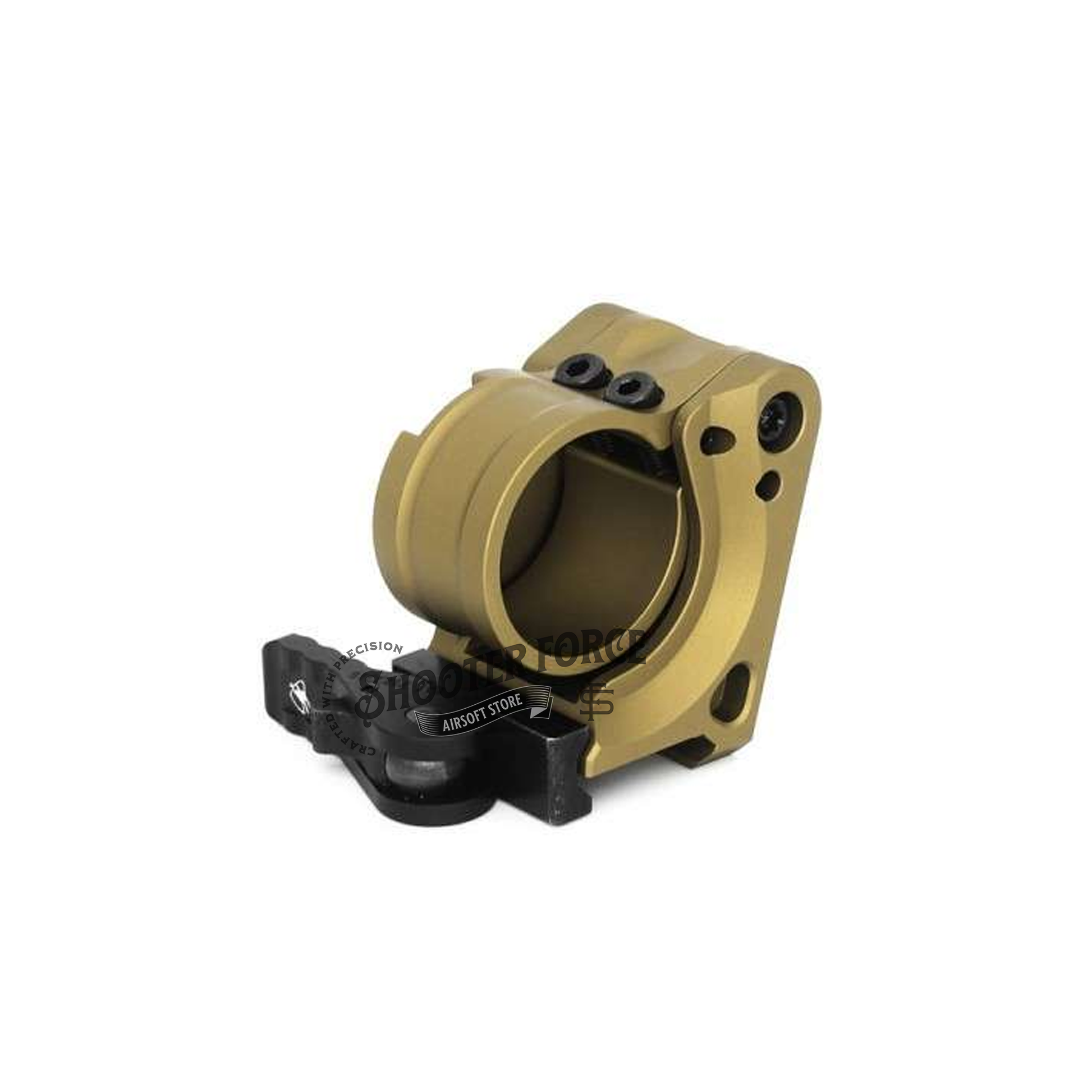 SOTAC FAST Flip-to-Center FTC 2.26" Magnifier Mount in FDE with a quick detach lever, designed for 3X-C, 3XMAG-1, and 30mm tube magnifiers, providing rapid deployment and secure mounting.