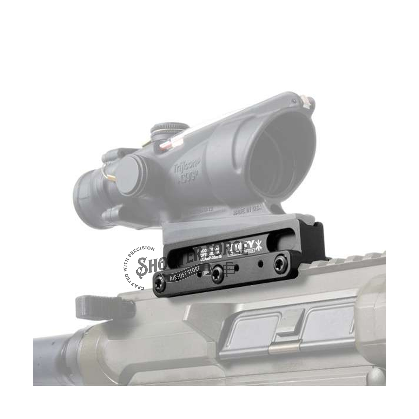 SOTAC FAST OCG Series 2.05" Scope Mount in black, providing a secure and stable attachment for ACOG and VCOG optics in airsoft setups.