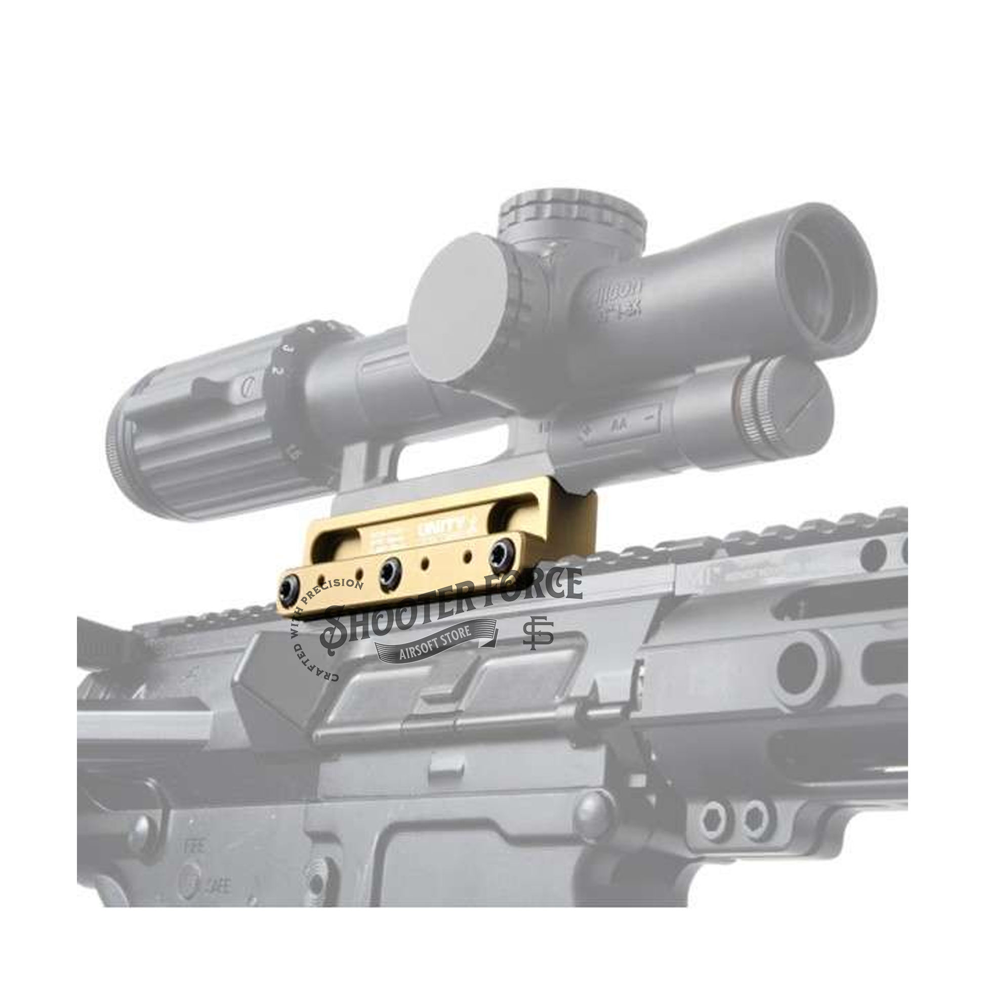 SOTAC FAST OCG Series 2.05" Scope Mount in FDE, providing a stable and secure attachment for ACOG and VCOG optics in airsoft setups.