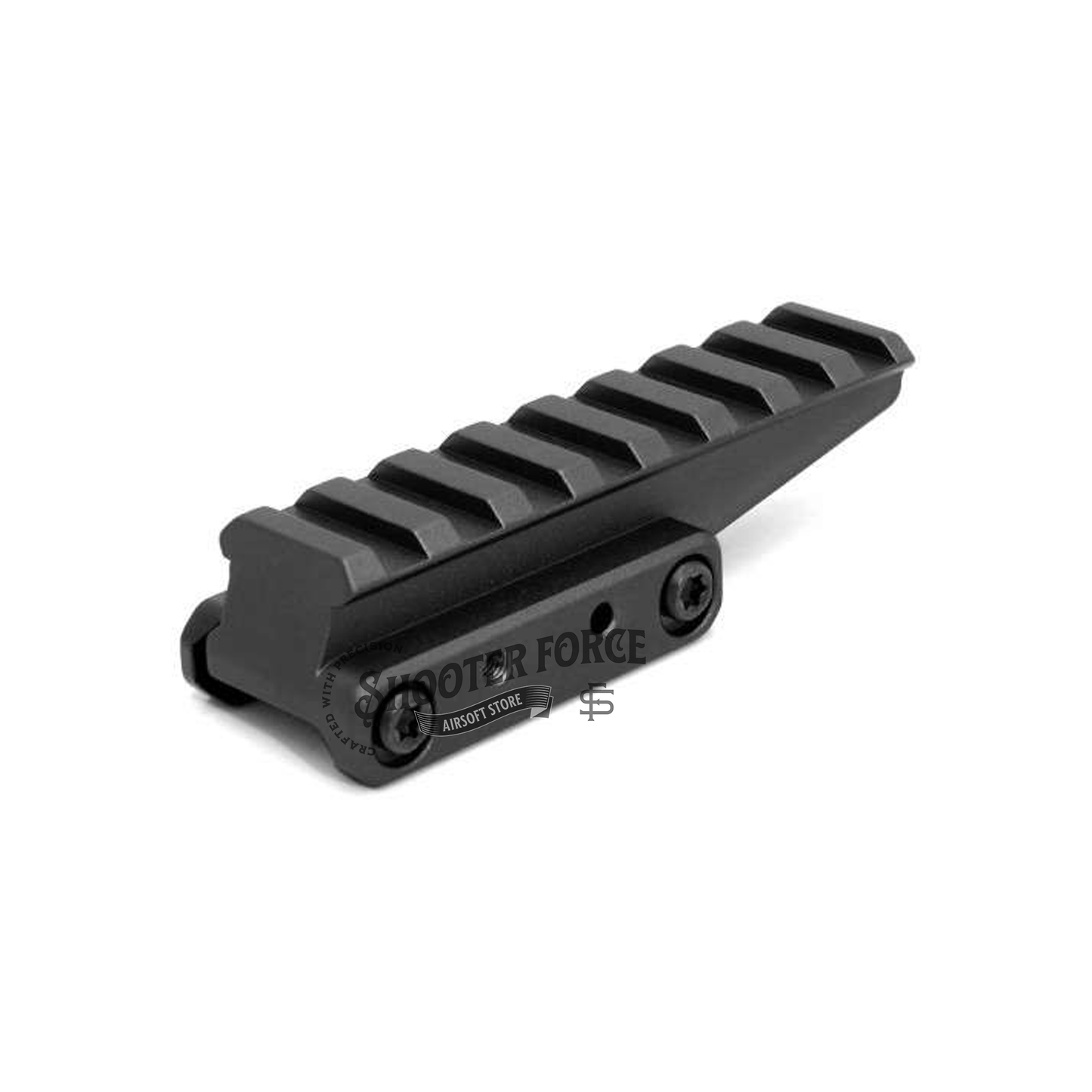 SOTAC FAST Optic Riser Mount for EXPS3-0 in black, offering secure attachment and improved sight alignment for enhanced accuracy in airsoft setups.