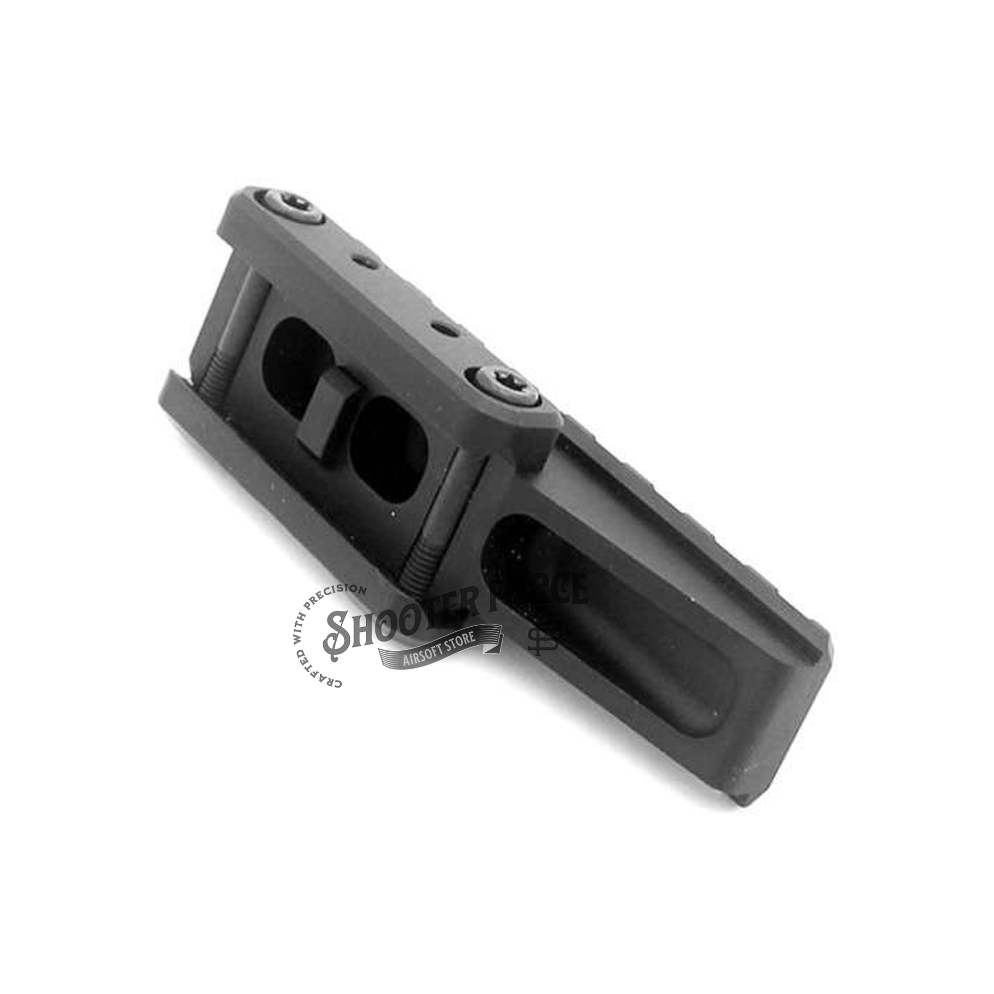 SOTAC FAST Optic Riser Mount for EXPS3-0 in black, offering secure attachment and improved sight alignment for enhanced accuracy in airsoft setups.