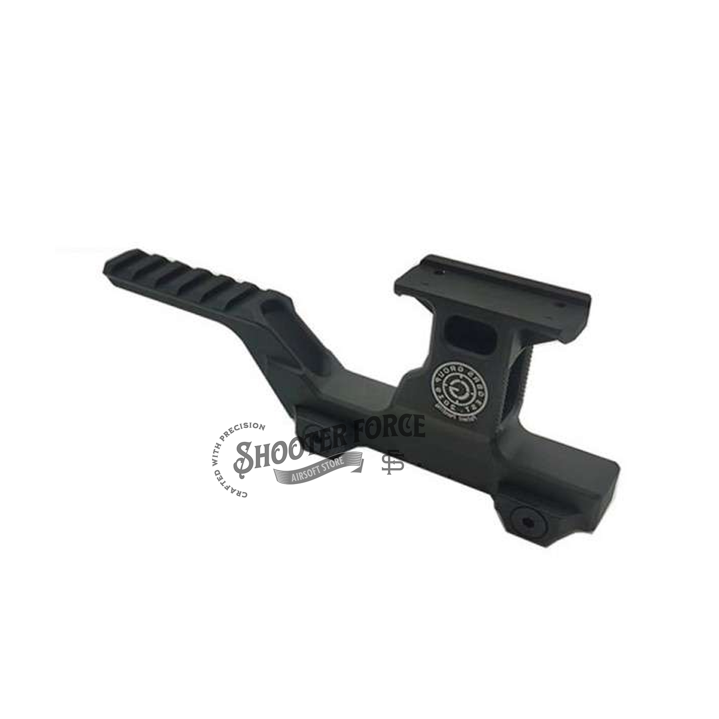 SOTAC GBRS Hydra Group Mount for MicroT2 Red Dot Sight in Black, designed for airsoft use, ensuring precise mounting and quick sight alignment for tactical gameplay.