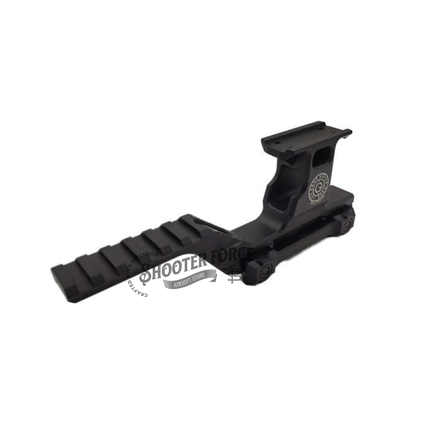 SOTAC GBRS Hydra Group Mount for MicroT2 Red Dot Sight in Black, designed for airsoft use, ensuring precise mounting and quick sight alignment for tactical gameplay.