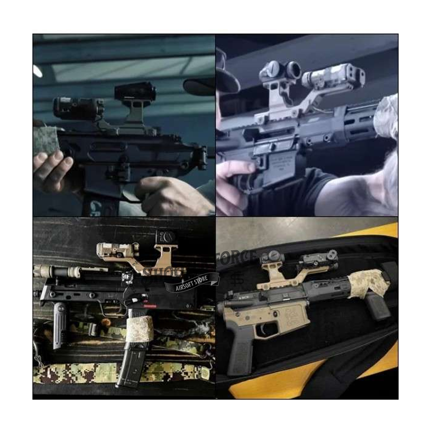 SOTAC GBRS Hydra Group Mount for MicroT2 Red Dot Sight in Black, designed for airsoft use, ensuring precise mounting and quick sight alignment for tactical gameplay.
