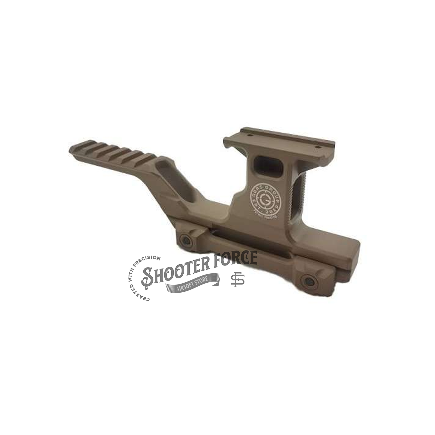 SOTAC GBRS Hydra Group Mount for MicroT2 Red Dot Sight in tan, 2.91” height airsoft optic mount designed for precise targeting and durability in airsoft games.