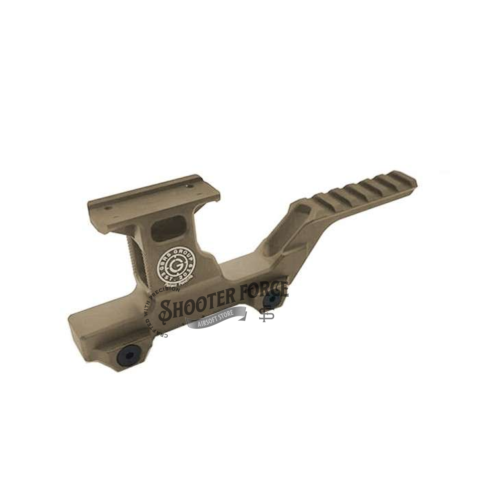 SOTAC GBRS Hydra Group Mount for MicroT2 Red Dot Sight in tan, 2.91” height airsoft optic mount designed for precise targeting and durability in airsoft games.