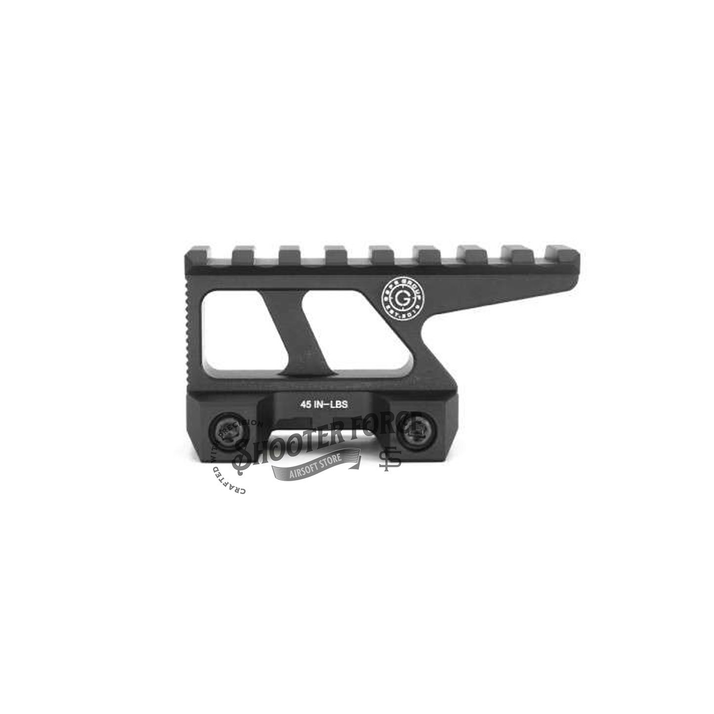 Enhance your airsoft setup with the SOTAC GBRS Lerna Mount for EXPS3, ROMEO8T, and UH1 RDS sights. This tactical black mount offers a 2.91” optic height, designed specifically for airsoft use, ensuring a secure fit for red dot sights to boost your performance on the field.