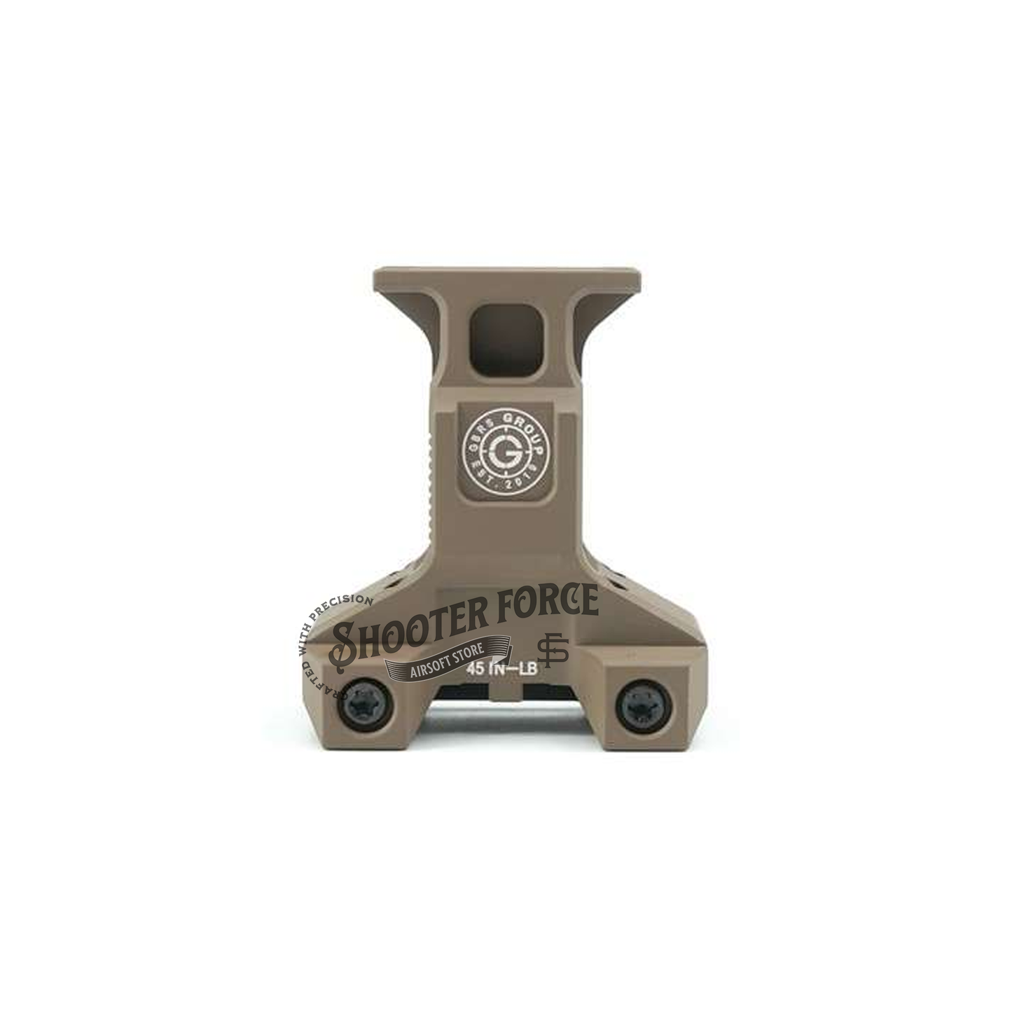 SOTAC GBRS Lerna Mount in FDE color, compatible with MRO Red Dot Sight, offering enhanced stability and durability for tactical applications.