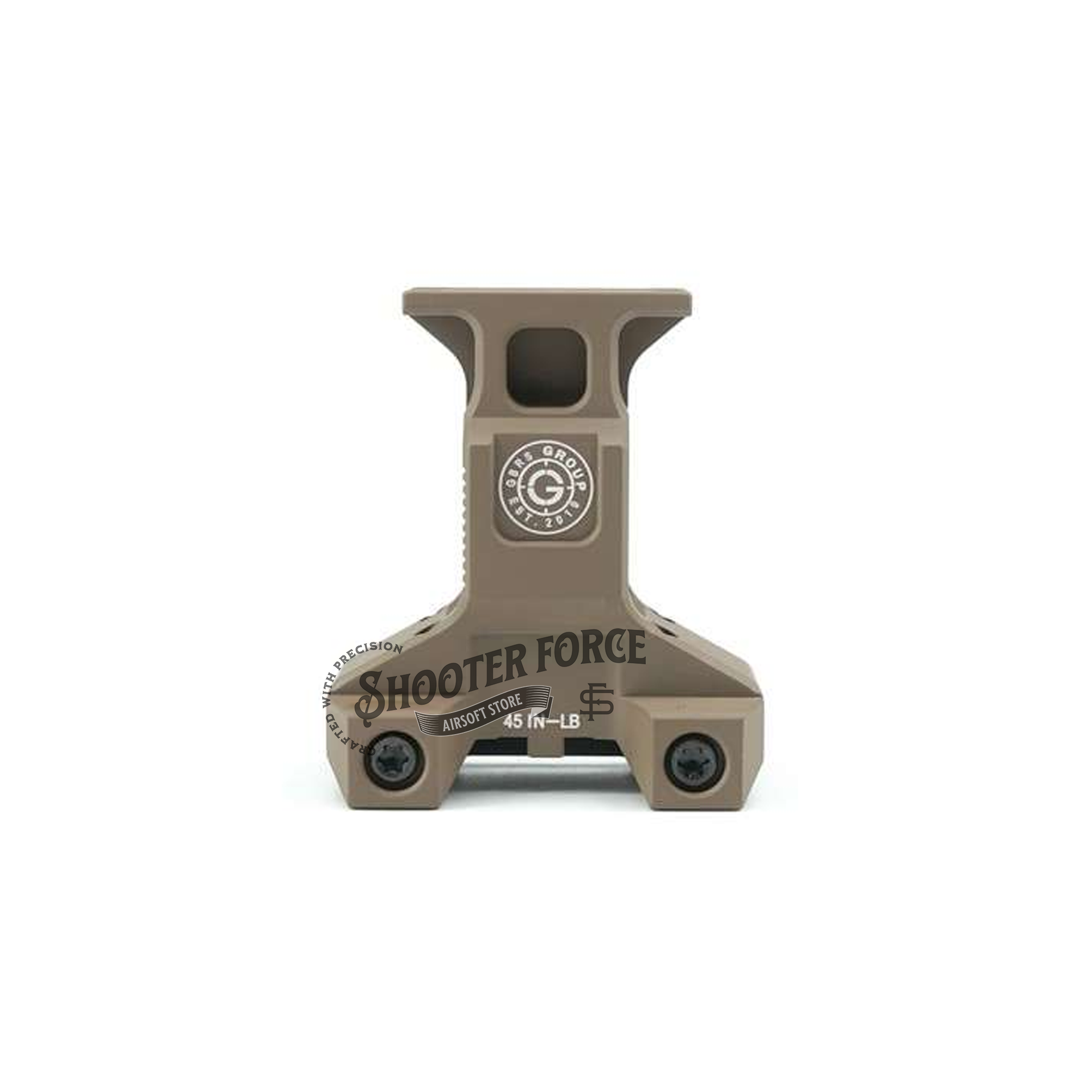 SOTAC GBRS Lerna Mount in FDE color, compatible with MRO Red Dot Sight, offering enhanced stability and durability for tactical applications.