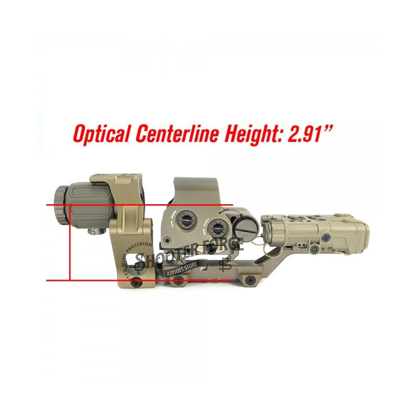 SOTAC GBRS OMNI FTC Mount with 2.91" optic height, FDE finish, designed for tactical use, ensuring fast sight acquisition and reliable durability.