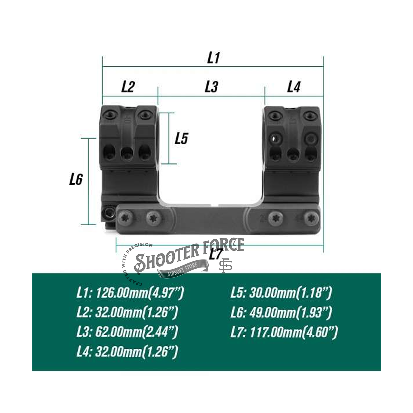 SOTAC Hunting Scope Mount 1.93" with 30mm tube, SP 3002 mount designed for stable, accurate scope mounting in hunting scenarios.