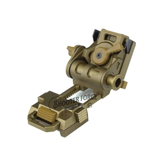 SOTAC L4G24 NVG Mount Extended Version in FDE color with Type III hard coat anodized finish, designed for secure night vision goggle mounting.