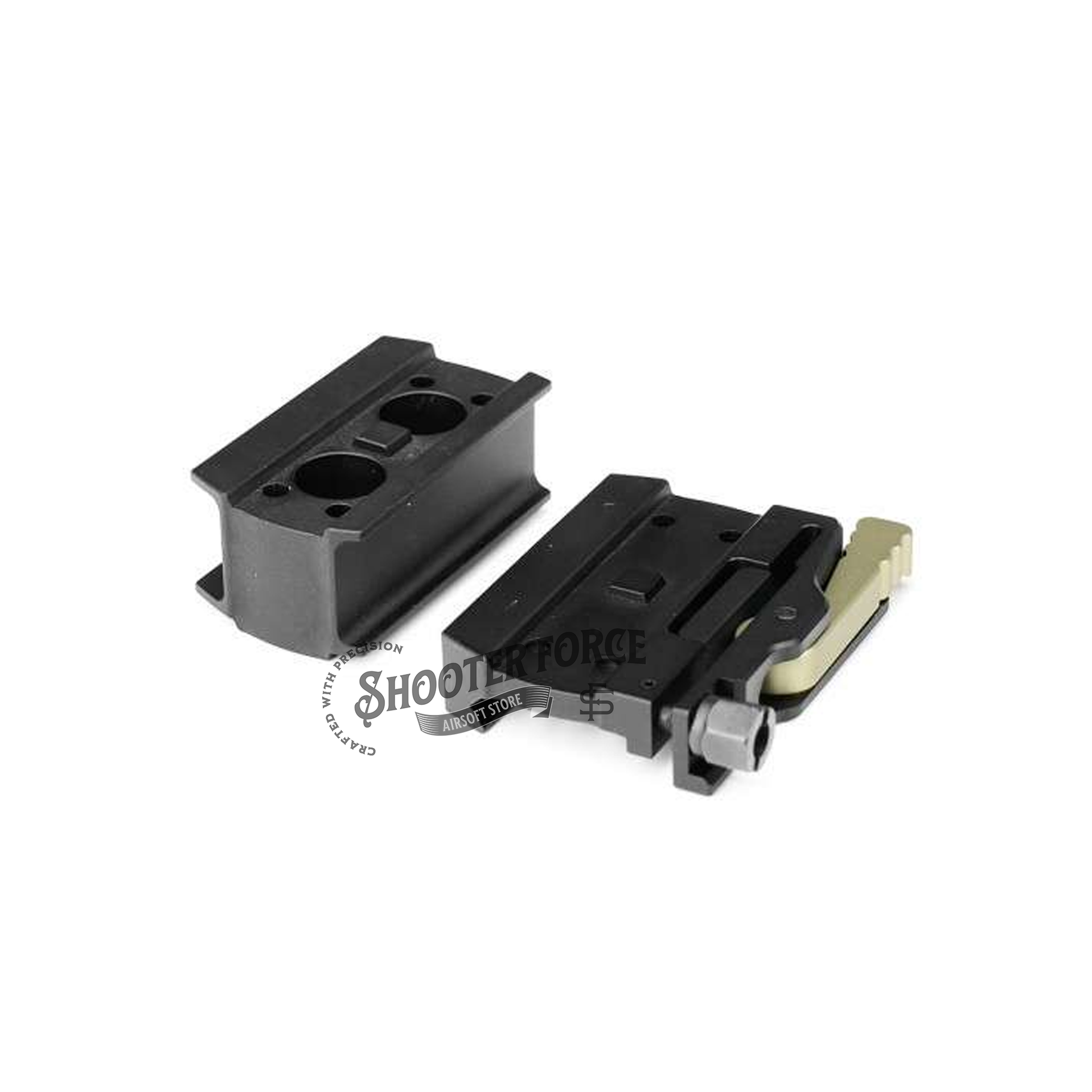 SOTAC LRP Micro QD Mount-base with Spacer, offering a 1.54" centerline height for stable and precise optic mounting on airsoft rifles. Includes quick-detach functionality for convenience.