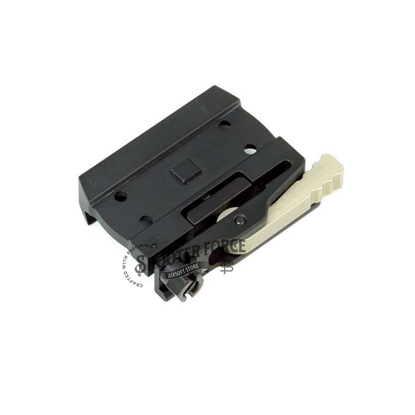 SOTAC LRP Micro QD Mount-base with Spacer, offering a 1.54" centerline height for stable and precise optic mounting on airsoft rifles. Includes quick-detach functionality for convenience.