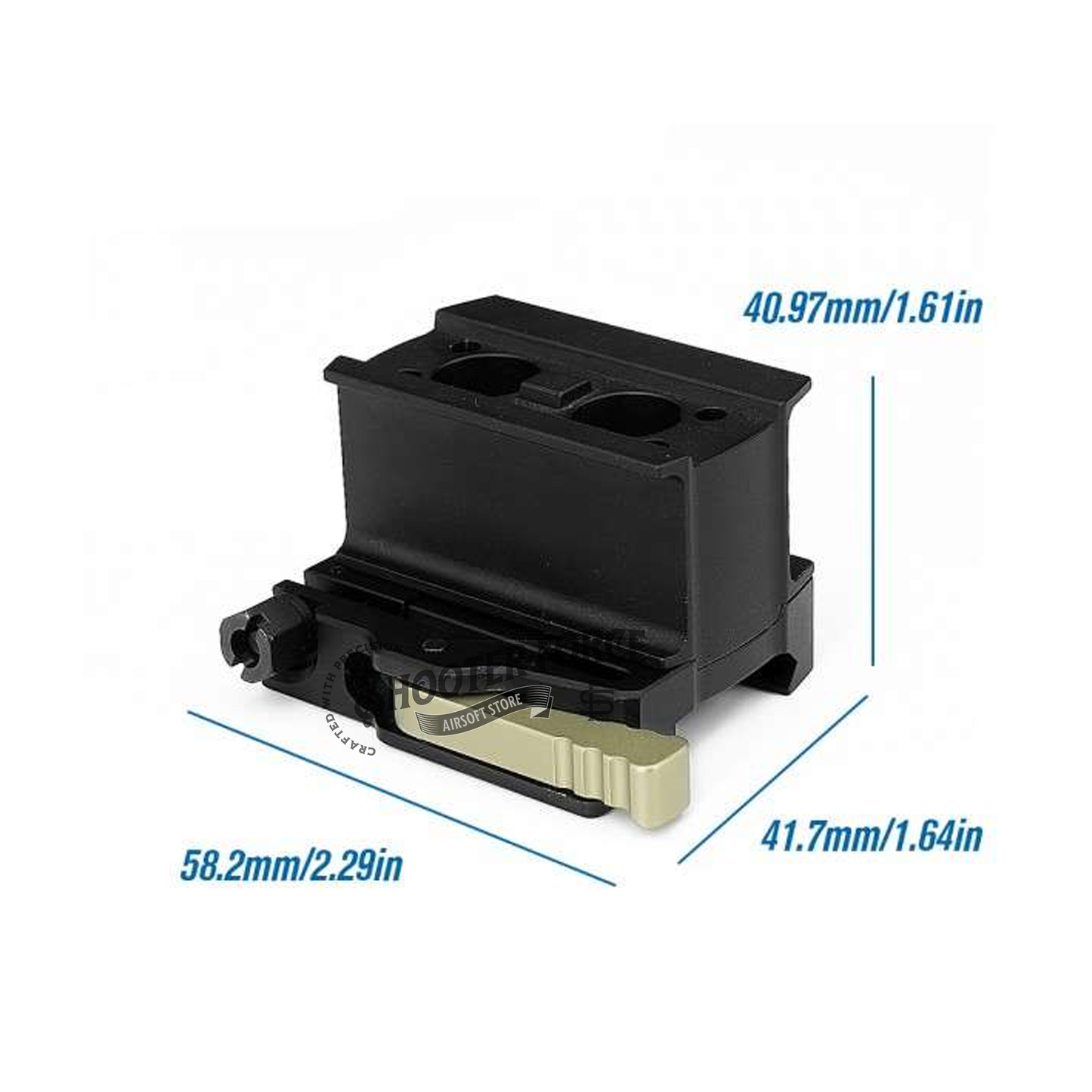 SOTAC LRP Micro QD Mount-base with Spacer, featuring a low 1.93" centerline height, designed for secure mounting of optics on airsoft rifles with quick detach functionality.