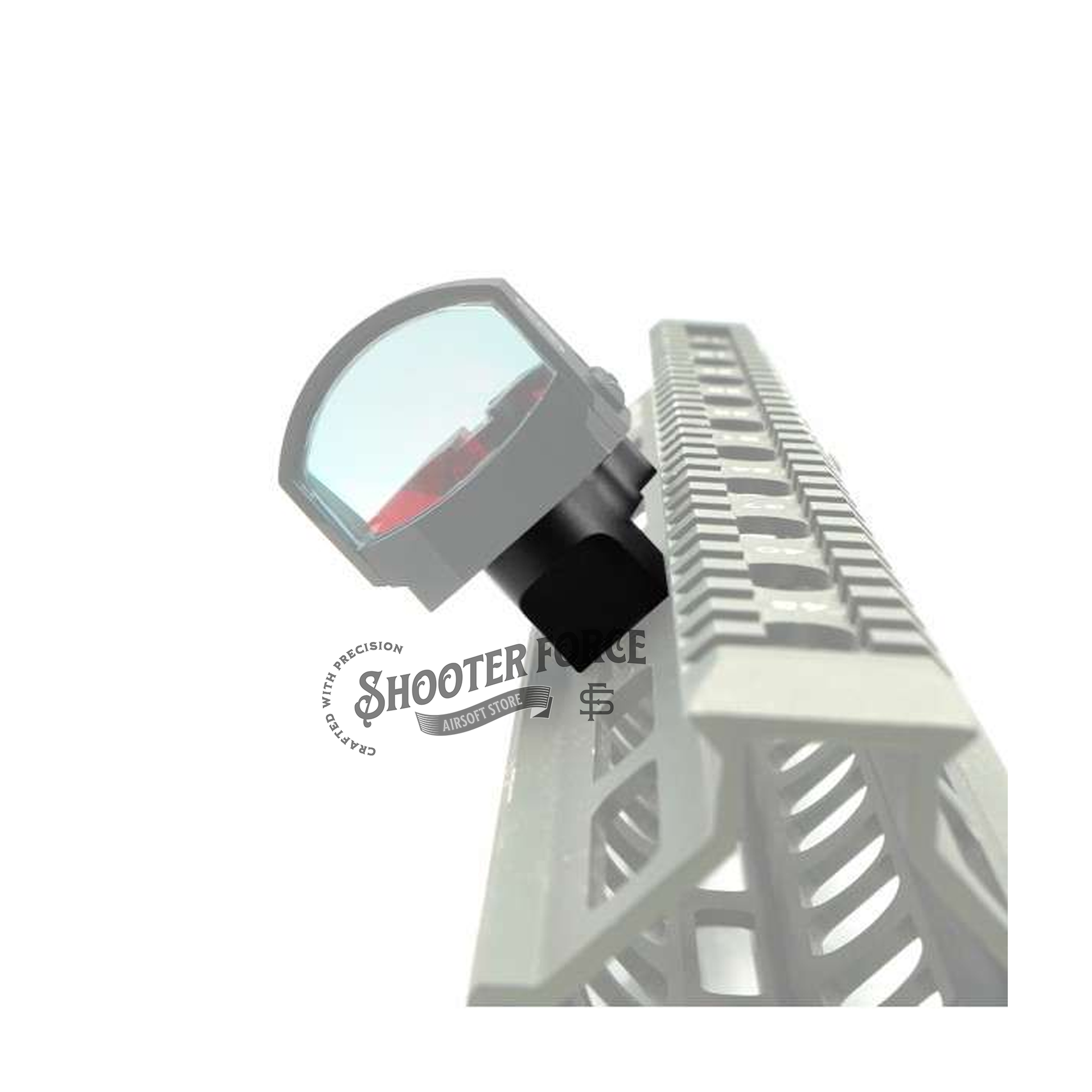 SOTAC M-LOK Keymod Mounting Kit in FDE, providing a secure and stable platform for mounting ROMEO1 Red Dot Sight on M-LOK or Keymod rails in airsoft rifles.