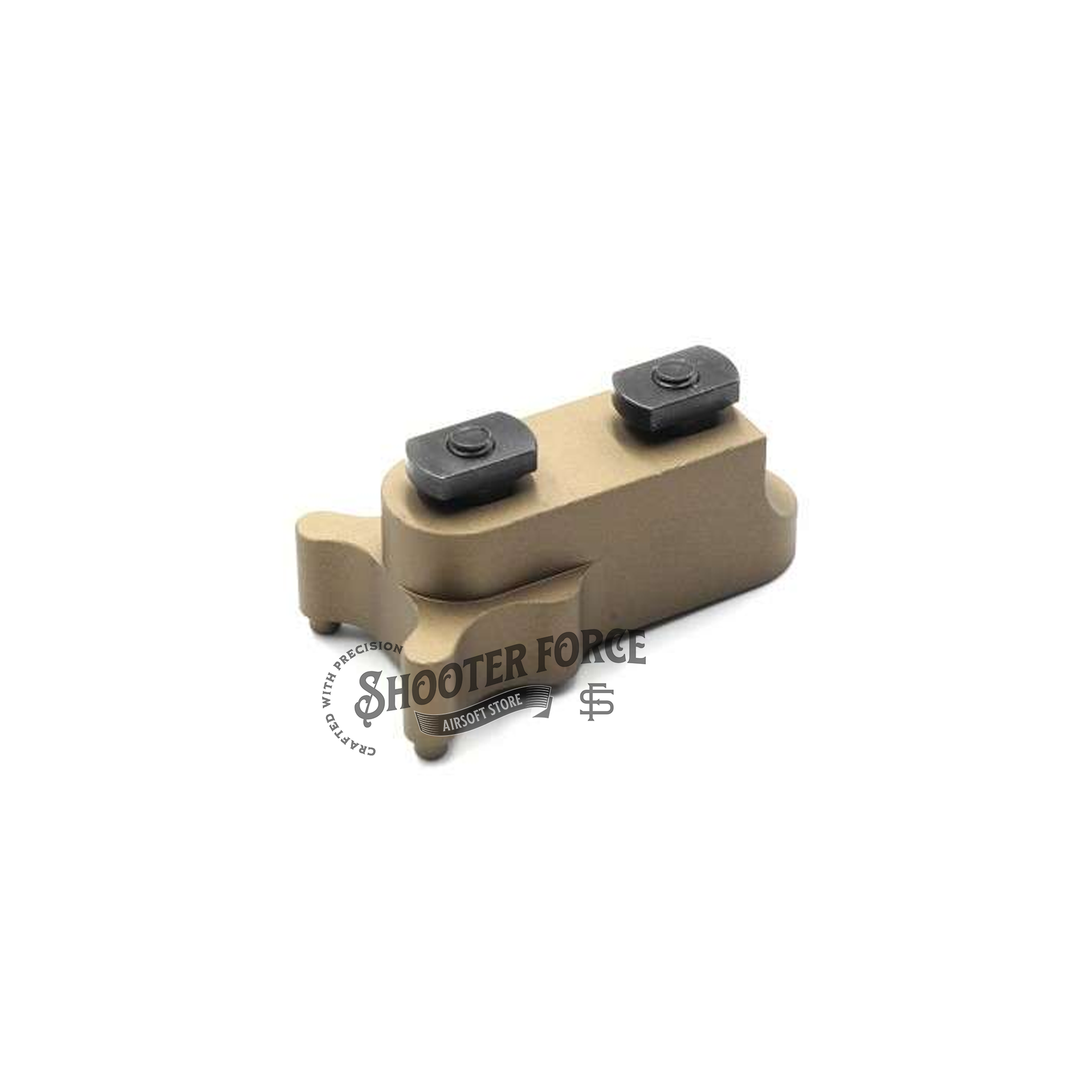 SOTAC M-LOK Keymod Mounting Kit in FDE, providing a secure and stable platform for mounting ROMEO1 Red Dot Sight on M-LOK or Keymod rails in airsoft rifles.