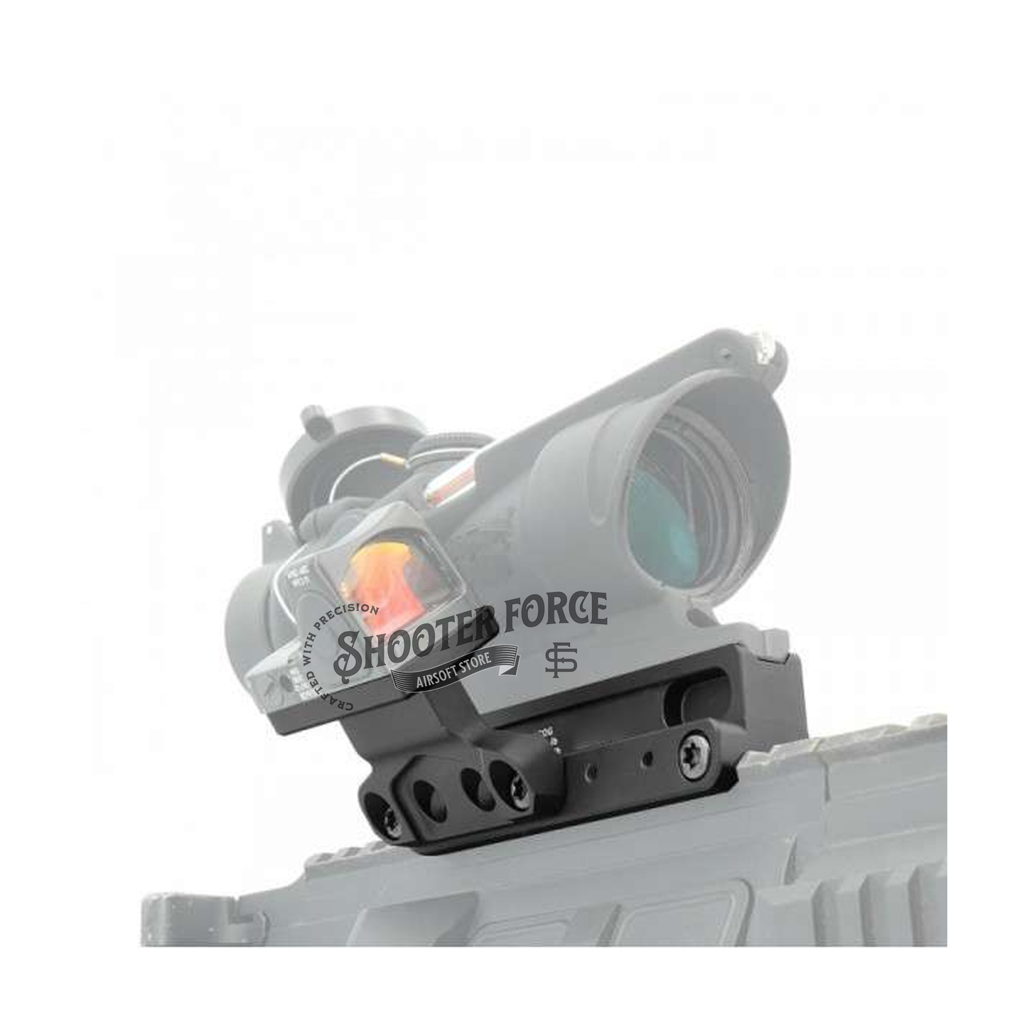 SOTAC OCG Series Mount Set in Black, featuring a 2.05" height for ACOG and VCOG optics, ensuring secure and stable mounting for airsoft riflescopes.