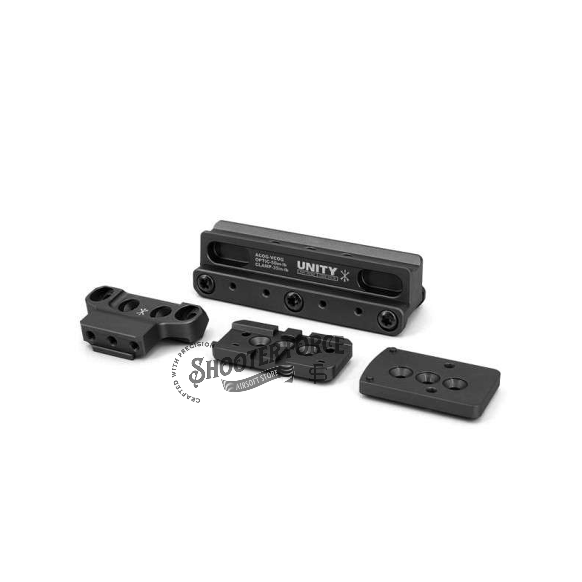 SOTAC OCG Series Mount Set in Black, featuring a 2.05" height for ACOG and VCOG optics, ensuring secure and stable mounting for airsoft riflescopes.