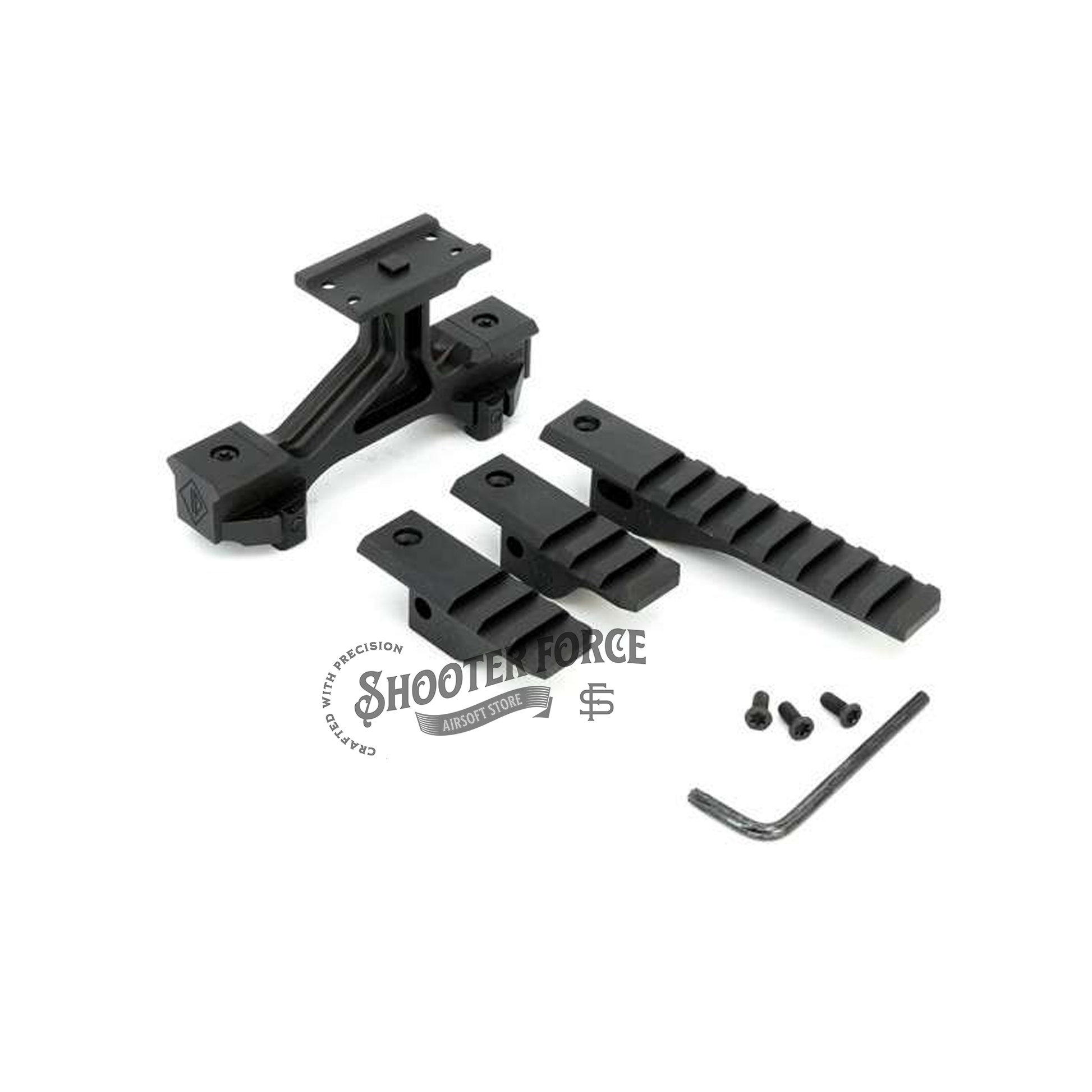SOTAC OMM Optic Mount Modular MICRO with a 2.50" optical centerline height, offering a lightweight and elevated platform for airsoft optics with secure and precise alignment.