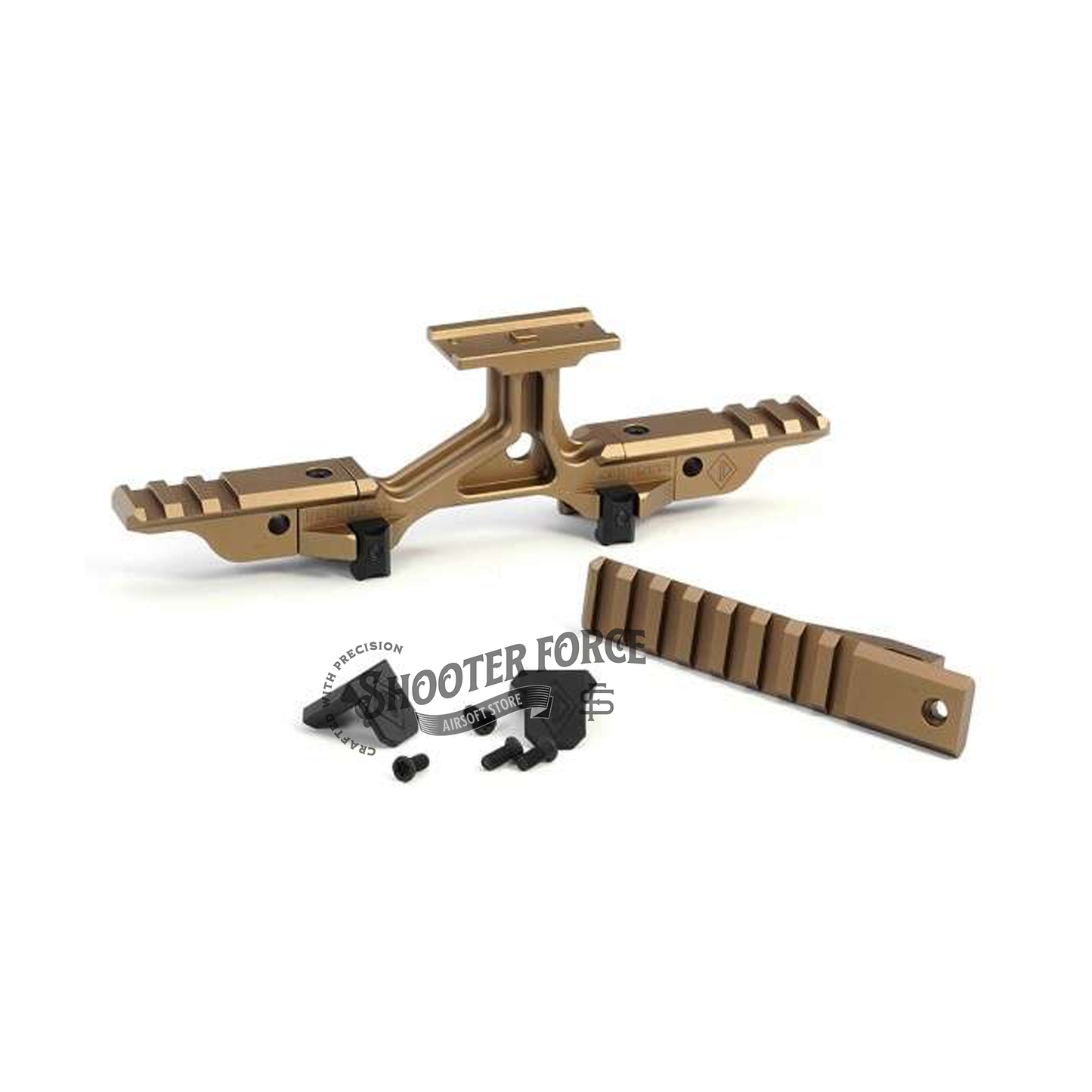 SOTAC OMM PIC Mount in FDE, providing a stable mounting solution for airsoft optics with secure fit and precise alignment.