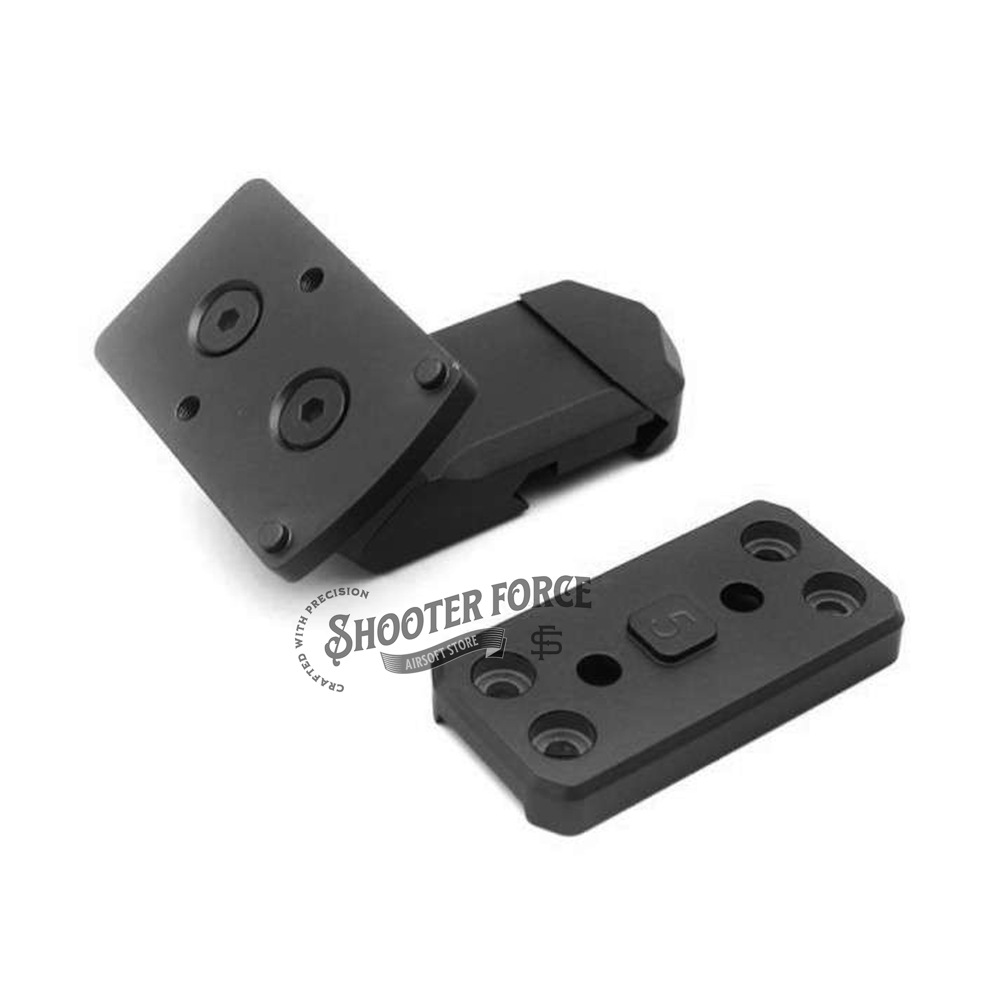SOTAC Offset Optic Mount in Black, designed for secure and stable offset mounting of optics on airsoft rifles, offering flexibility and improved targeting accuracy.
