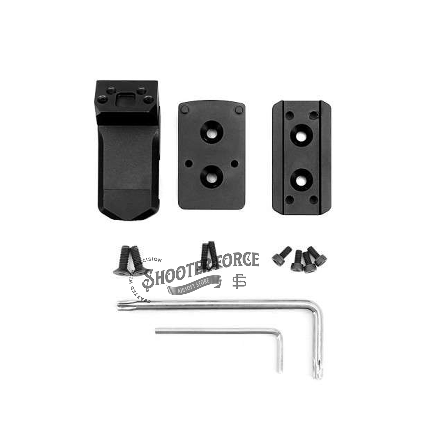 SOTAC Offset Optic Mount in Black, designed for secure and stable offset mounting of optics on airsoft rifles, offering flexibility and improved targeting accuracy.