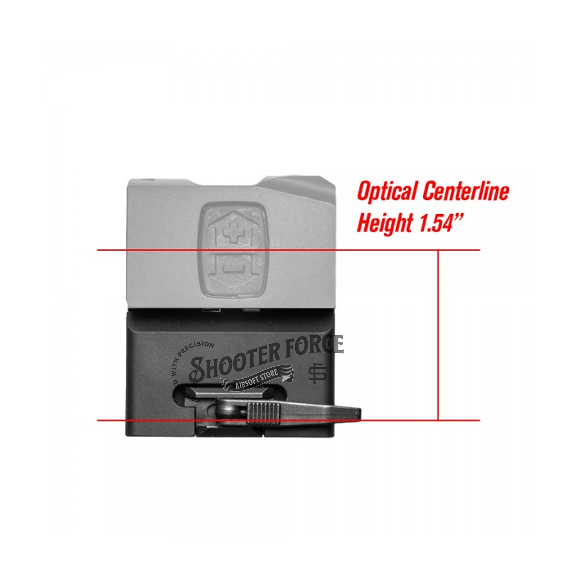 SOTAC P2 QD Picatinny Rail Mount with 1.54" optical height, offering quick-detach capability and a stable mounting solution for airsoft optics.