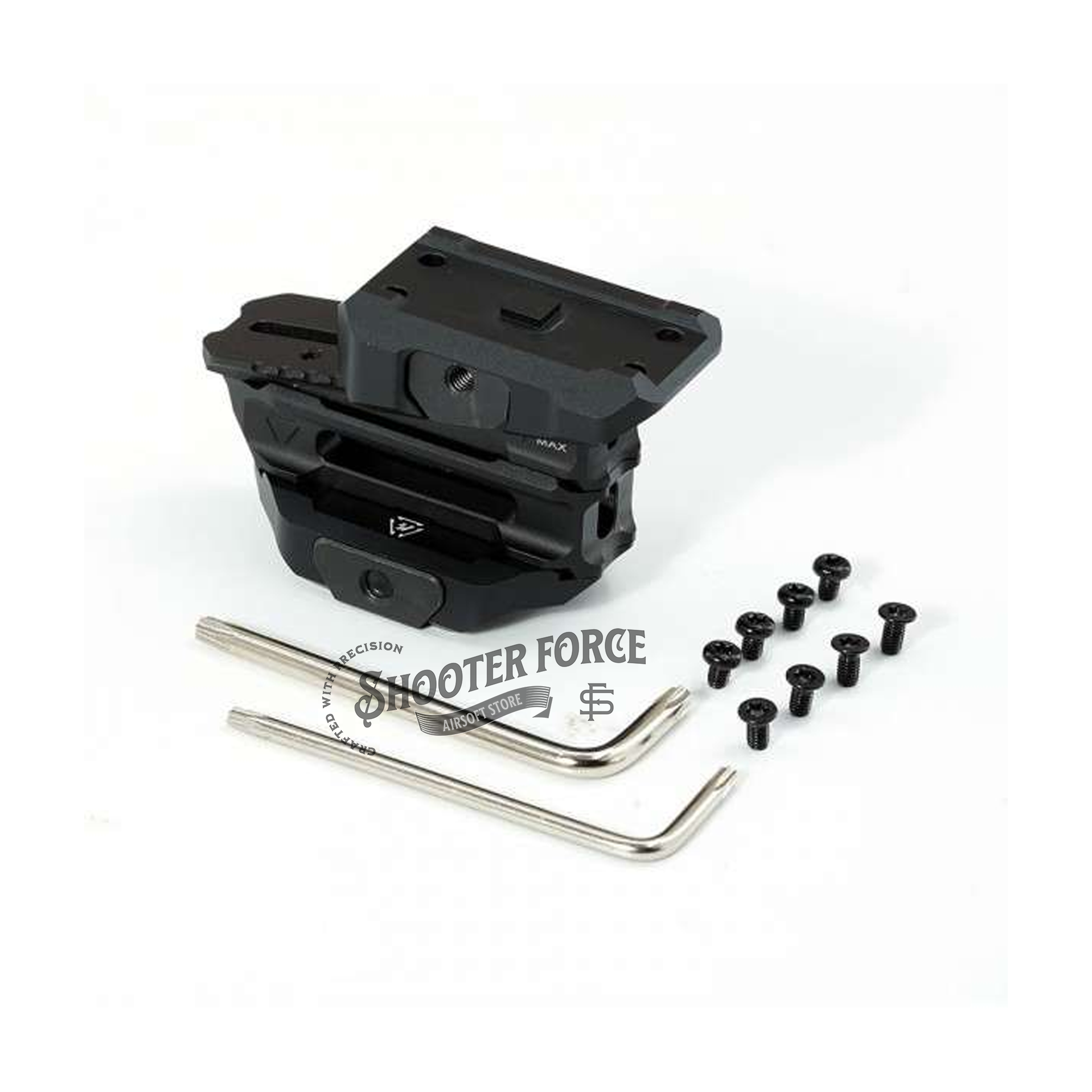 SOTAC SI Variable Optic Mount, designed for variable magnification scopes, providing a stable and secure mounting solution for airsoft rifles.