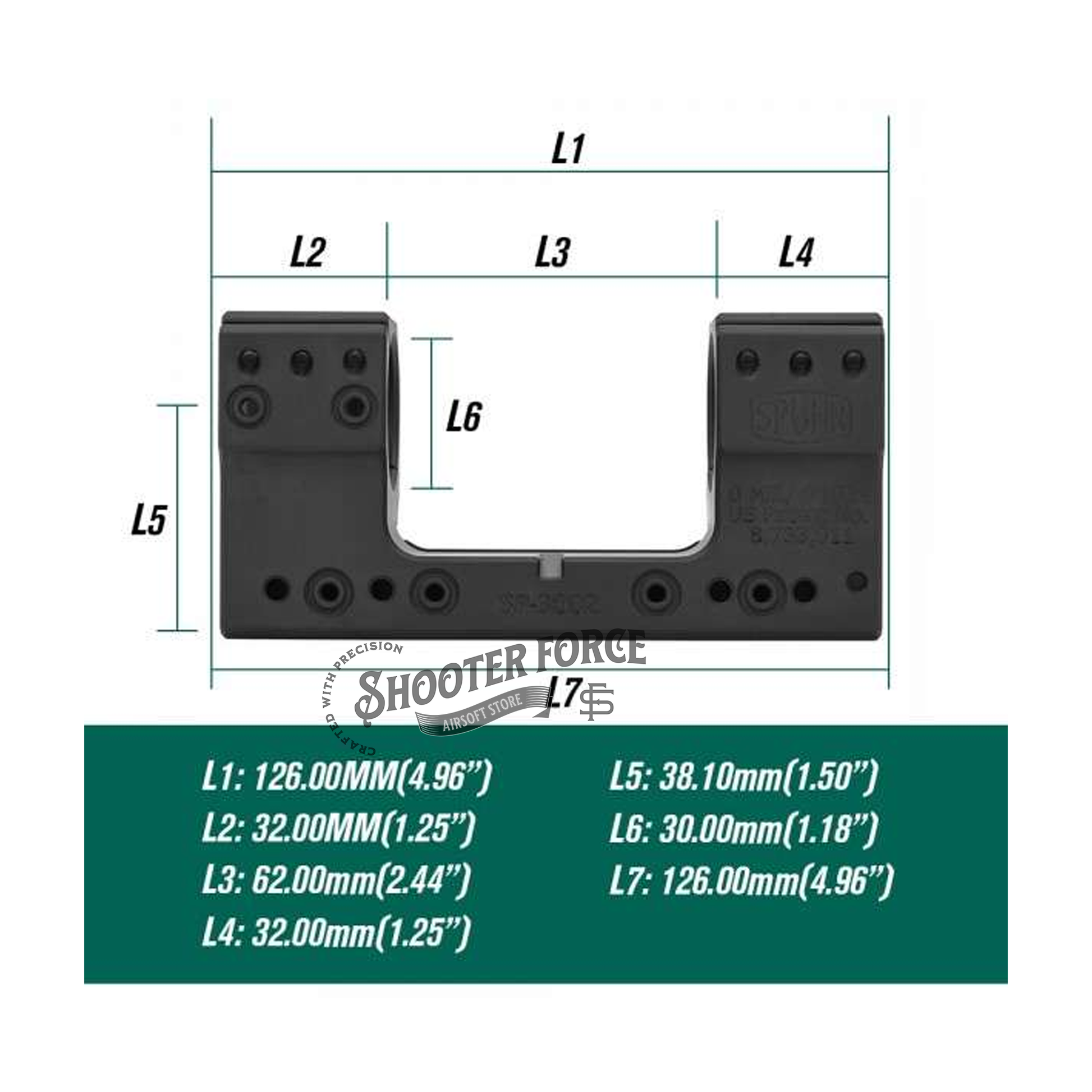 SOTAC SP 3002 1.50" Centerline Height 30mm Tube Scope Mount, designed for secure and accurate mounting of 30mm tube scopes in airsoft.