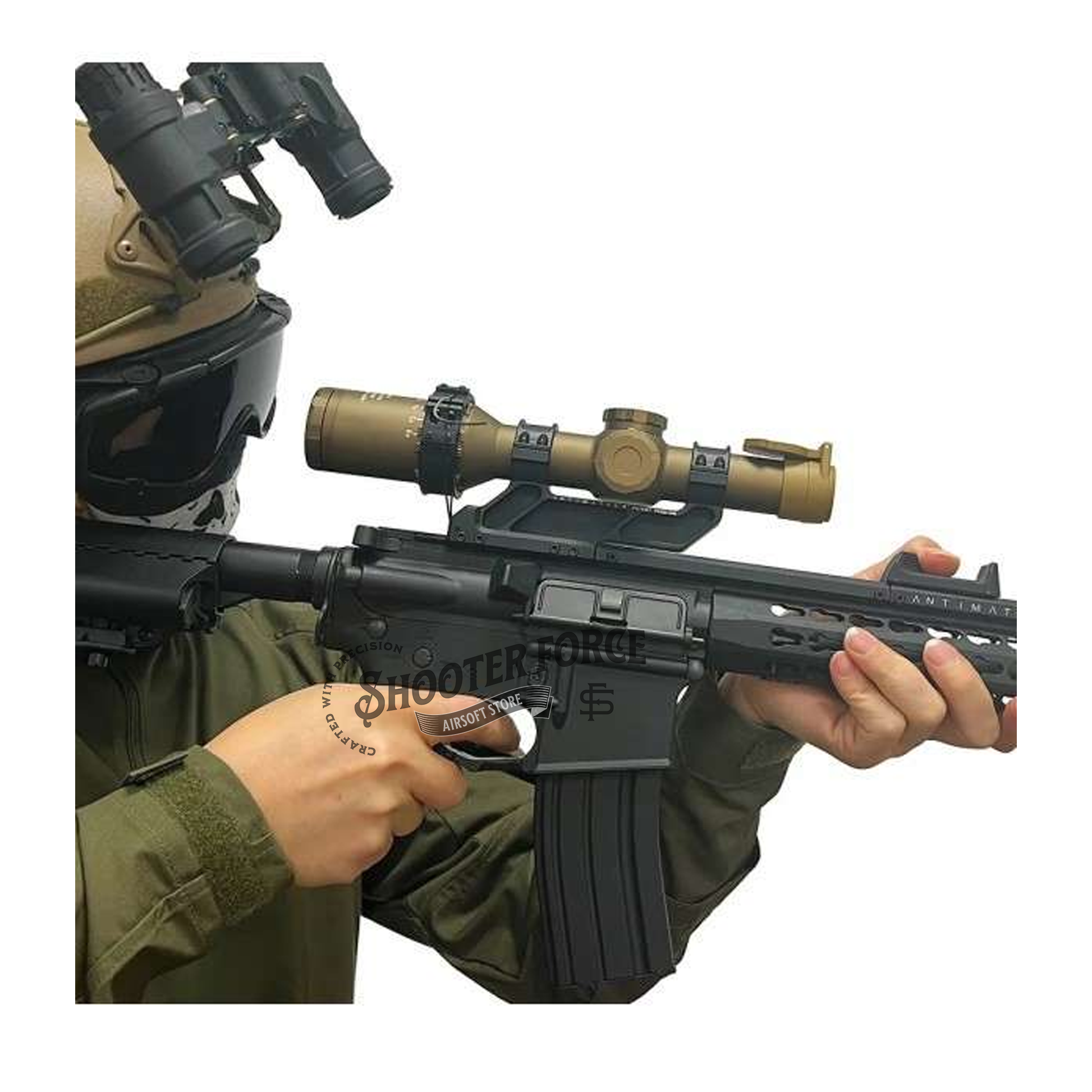 SOTAC Scopeswitch LPVO Fast Zooming System for smooth, quick zoom adjustments on airsoft LPVO scopes, enhancing precision during gameplay.