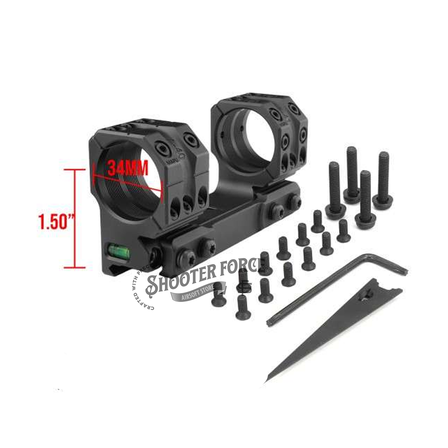 SOTAC Tactical 1.50" 34mm Tube SP 3002 Scope Mount, designed for secure and stable mounting of 34mm tube scopes in airsoft setups.