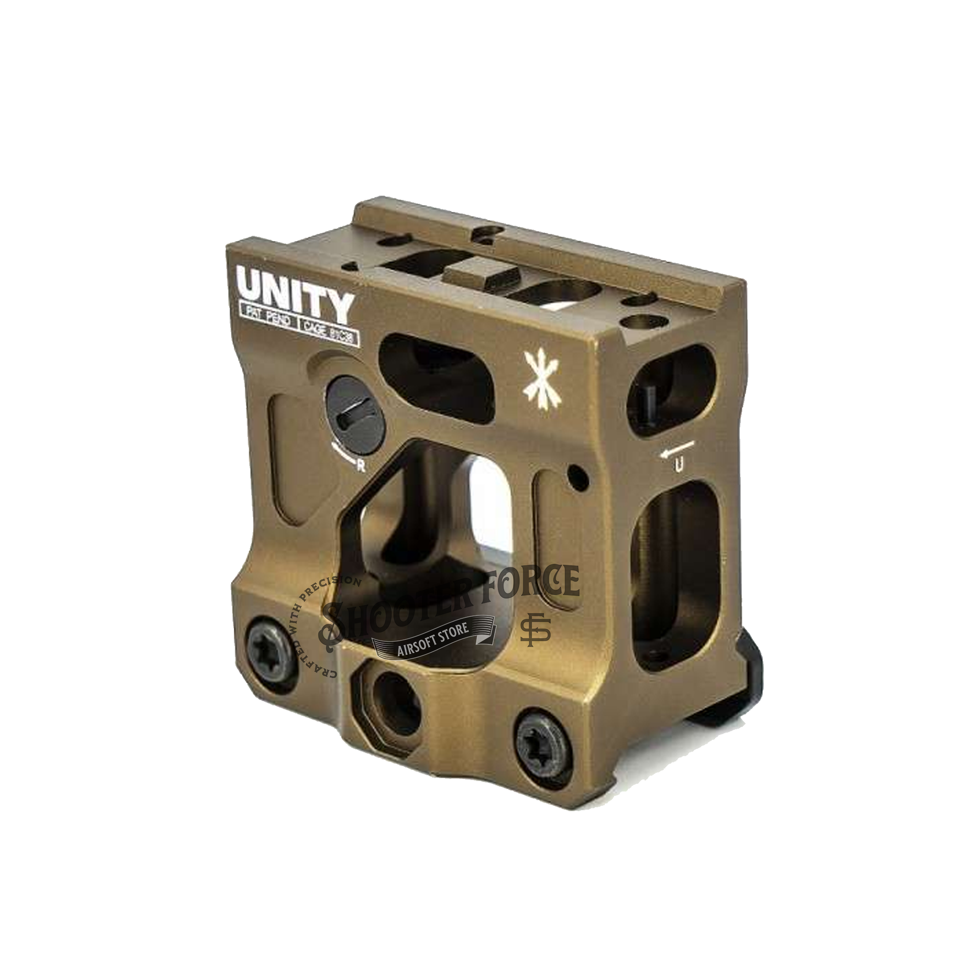 SOTAC Tactical Fast LPVO Scope Mount in FDE with a 2.05" height, 30mm tube, and offset optic adapter plate for T2 and RMR red dot sights, providing a reliable and flexible mounting option for airsoft optics.