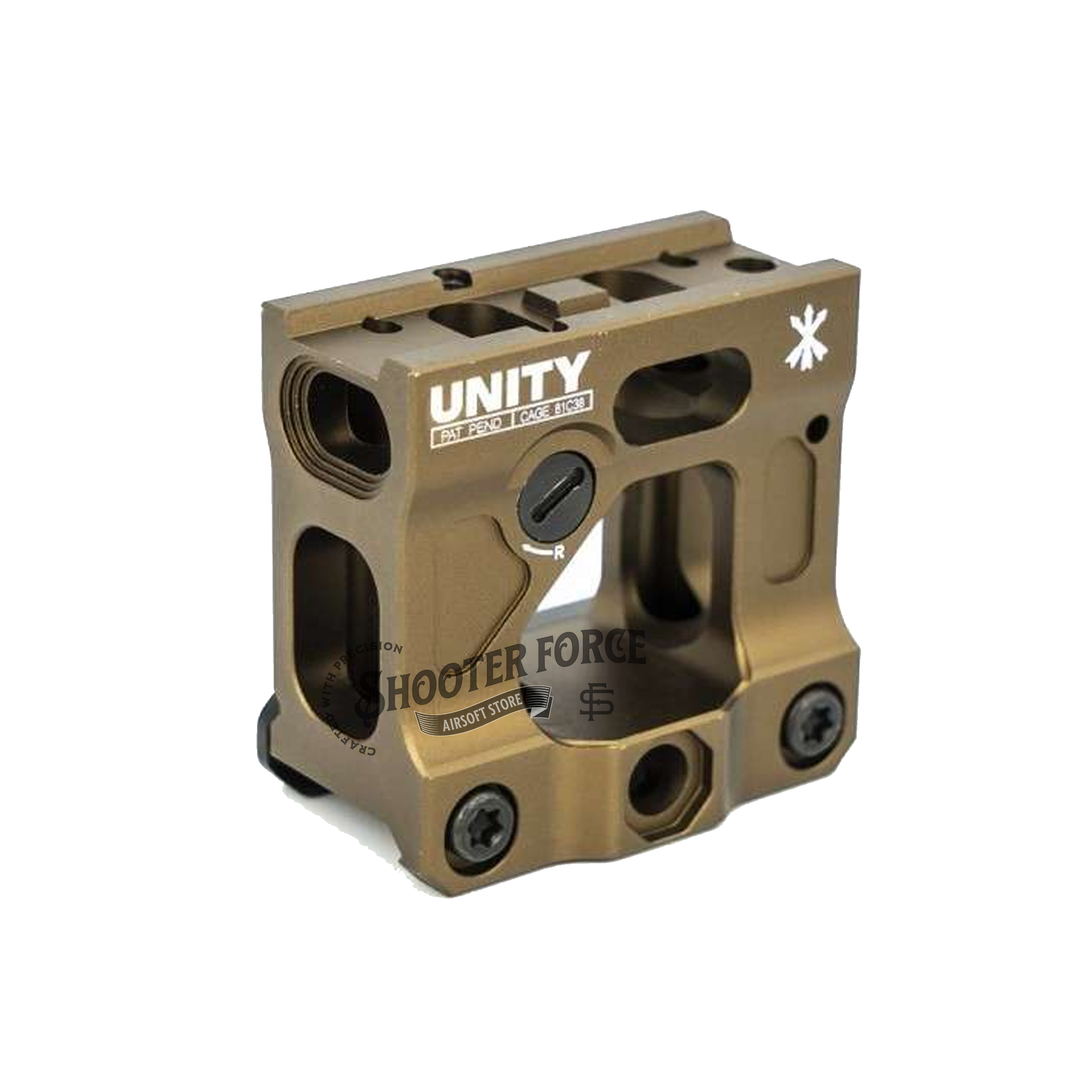 SOTAC Tactical Fast LPVO Scope Mount in FDE with a 2.05" height, 30mm tube, and offset optic adapter plate for T2 and RMR red dot sights, providing a reliable and flexible mounting option for airsoft optics.