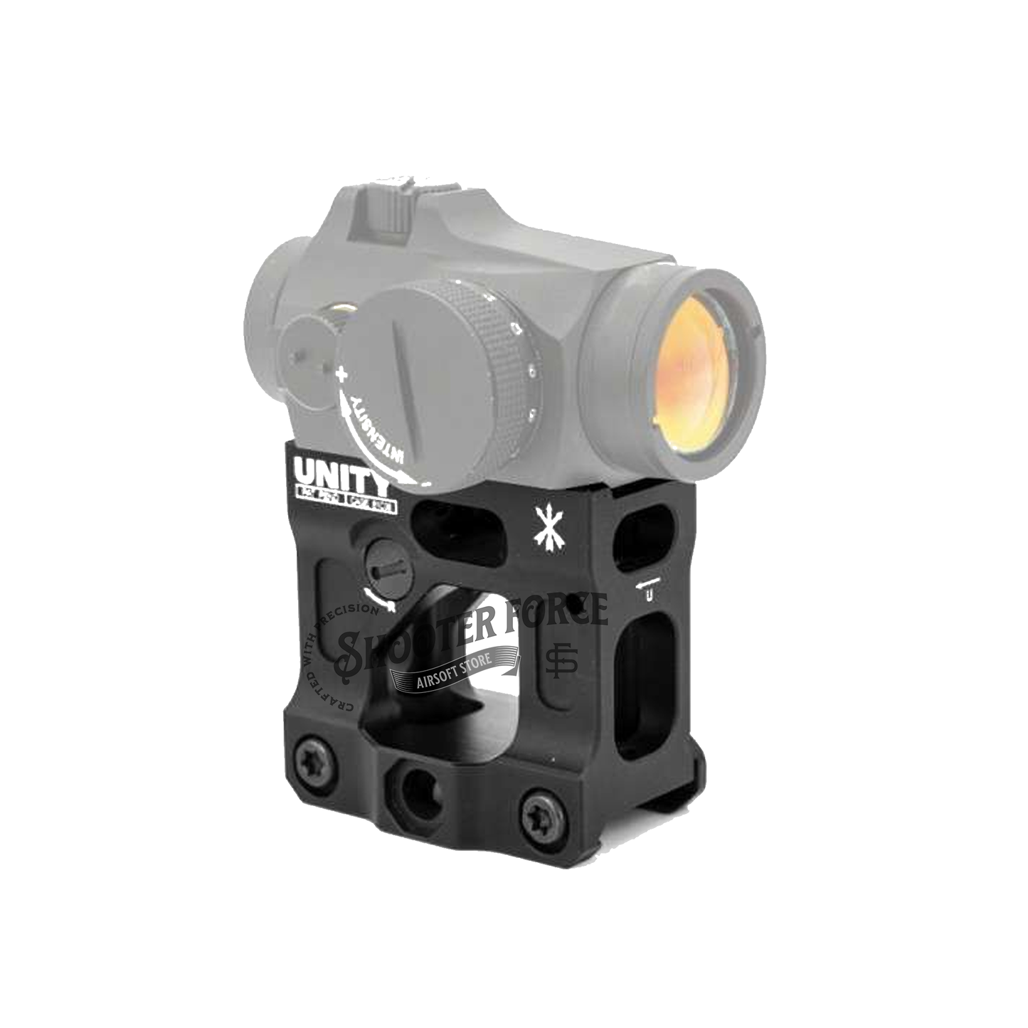 SOTAC Tactical Fast Micro 2.26" Mount in black, designed for T1, T2, and ROMEO5 optics, providing a secure and elevated position for airsoft use.