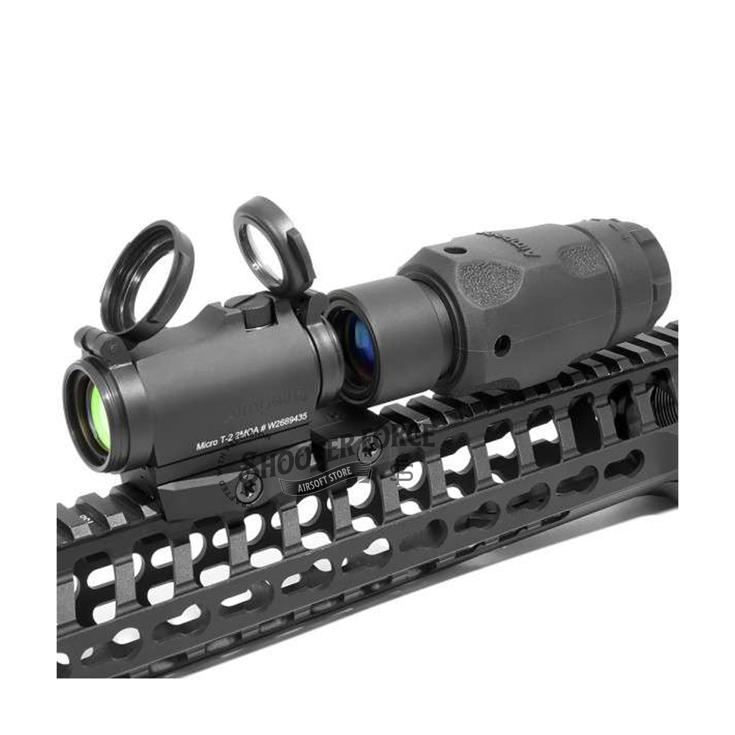 SOTAC Tactical Low Mount with original micro sight footprint, compatible with T1, T2, ROMEO5, M5, M5S, M5B, and similar optics for airsoft use.